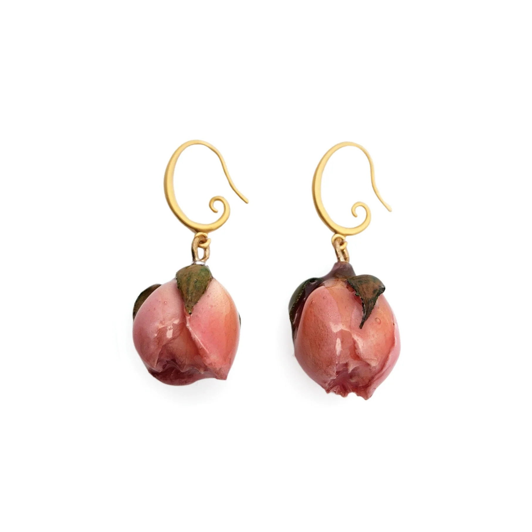 Pink Rose Drop Earrings - Image 2