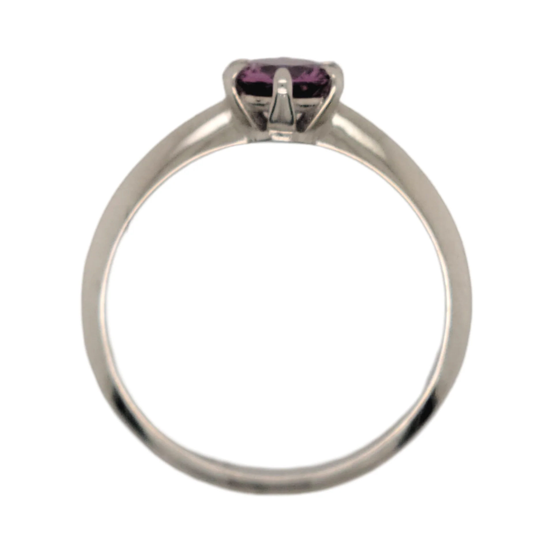14k White Solitaire with 1.0ct Pink Sapphire - Image 3