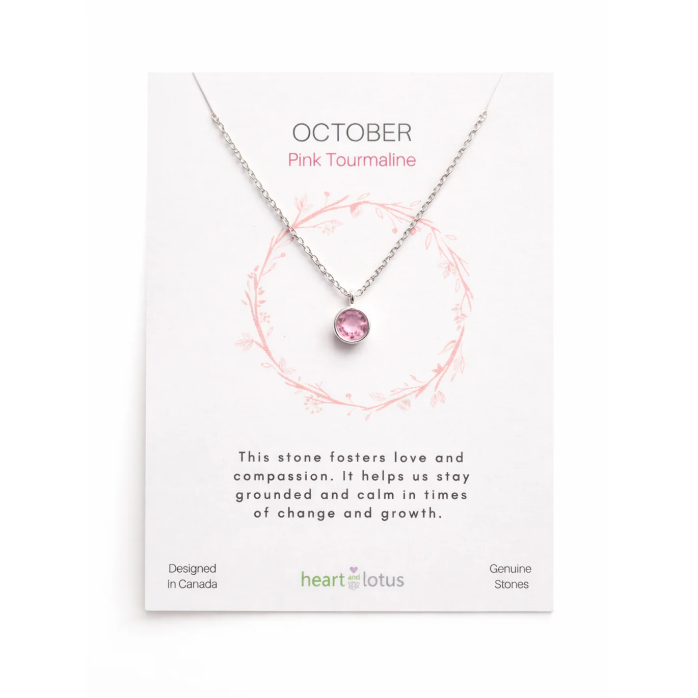 Pink Tourmaline October Birthstone Necklace - Image 5
