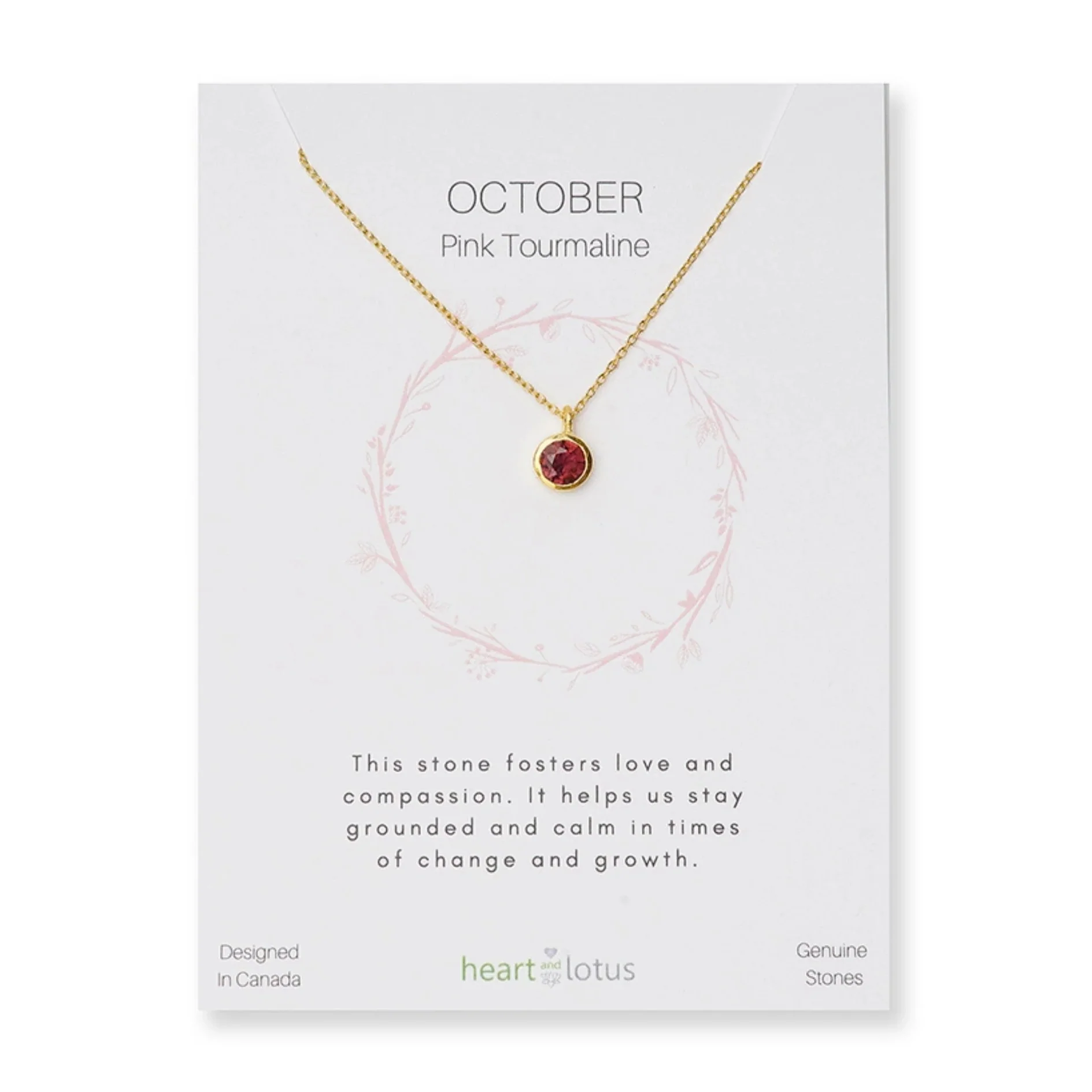 Pink Tourmaline October Birthstone Necklace - Image 6