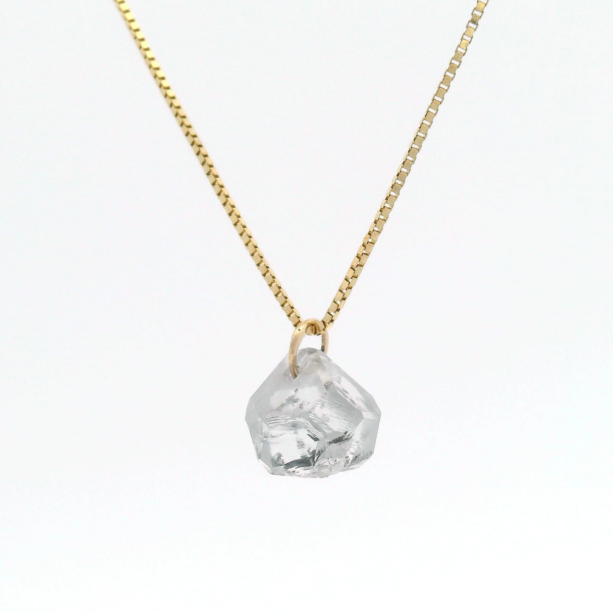 1.95ct Lab-Grown Rough Diamond Pendant Box Chain Necklace - Image 2