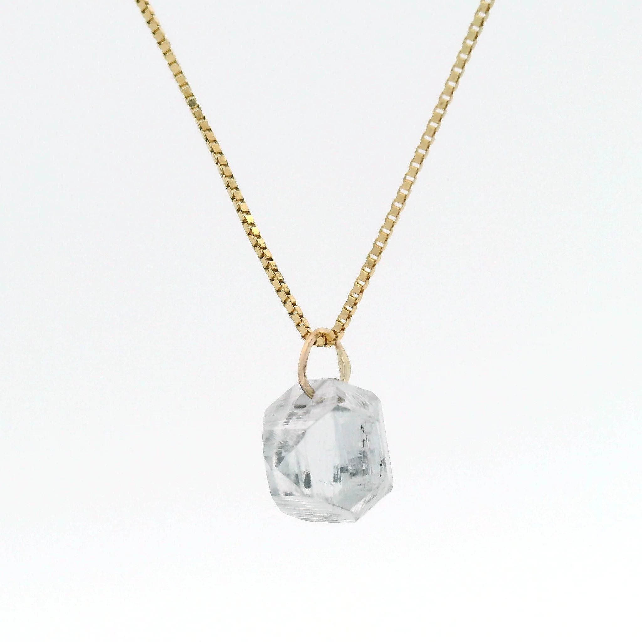 1.87ct Lab-Grown Rough Diamond Pendant Box Chain Necklace - Image 2