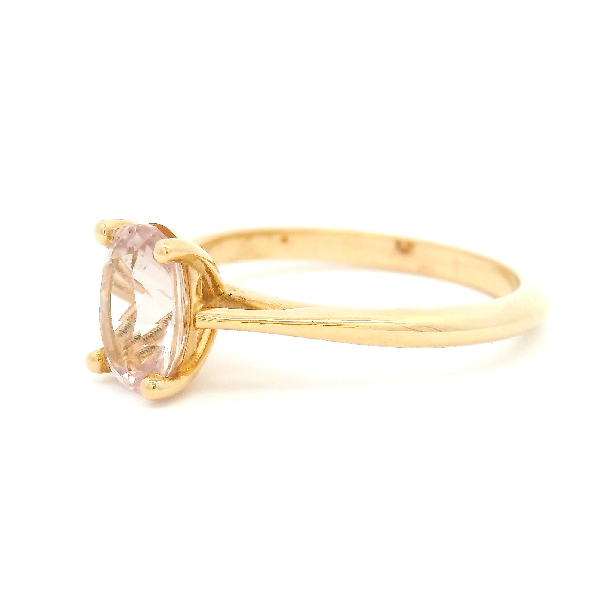 Rosa - 14k Yellow Solitaire with 1.36ct Oval Soft Pink Sapphire - Image 2