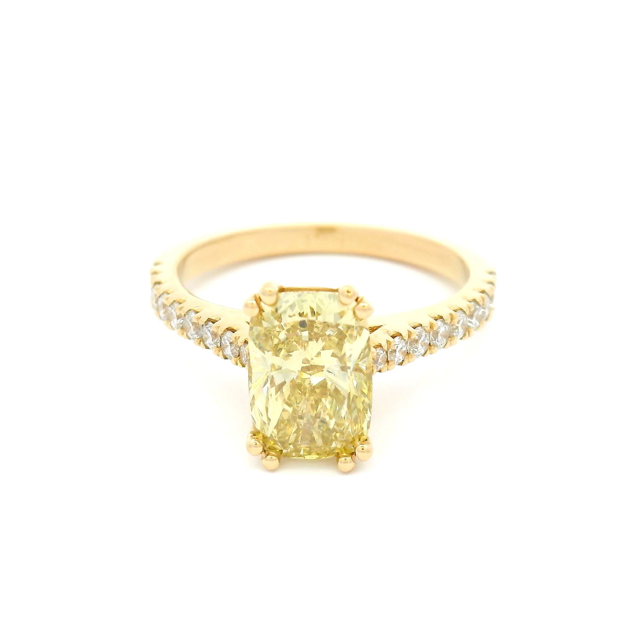 Sole - 14k Yellow Engagement Ring with 1.61ct Lab-Grown Yellow Diamond and Accent Diamonds - Image 3