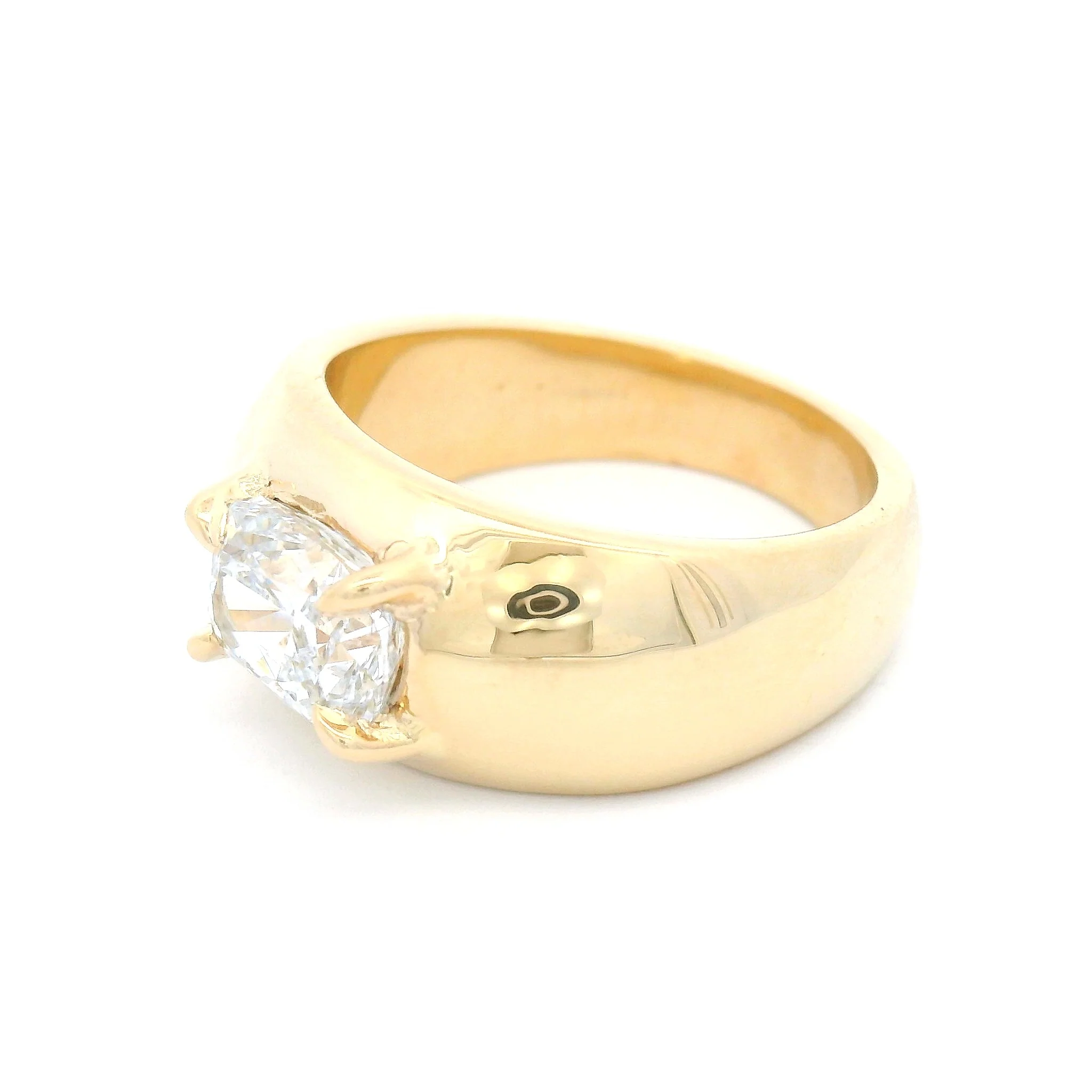 14k Yellow Claw-Set Solitaire with 1.5ct Lab-Grown Cushion Diamond - Image 3