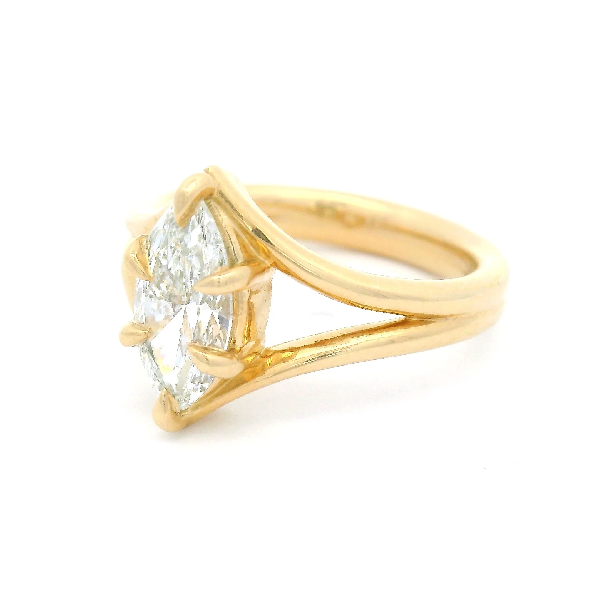 14k Yellow Solitaire with 1.12ct Lab-Grown Marquise Diamond - Image 2