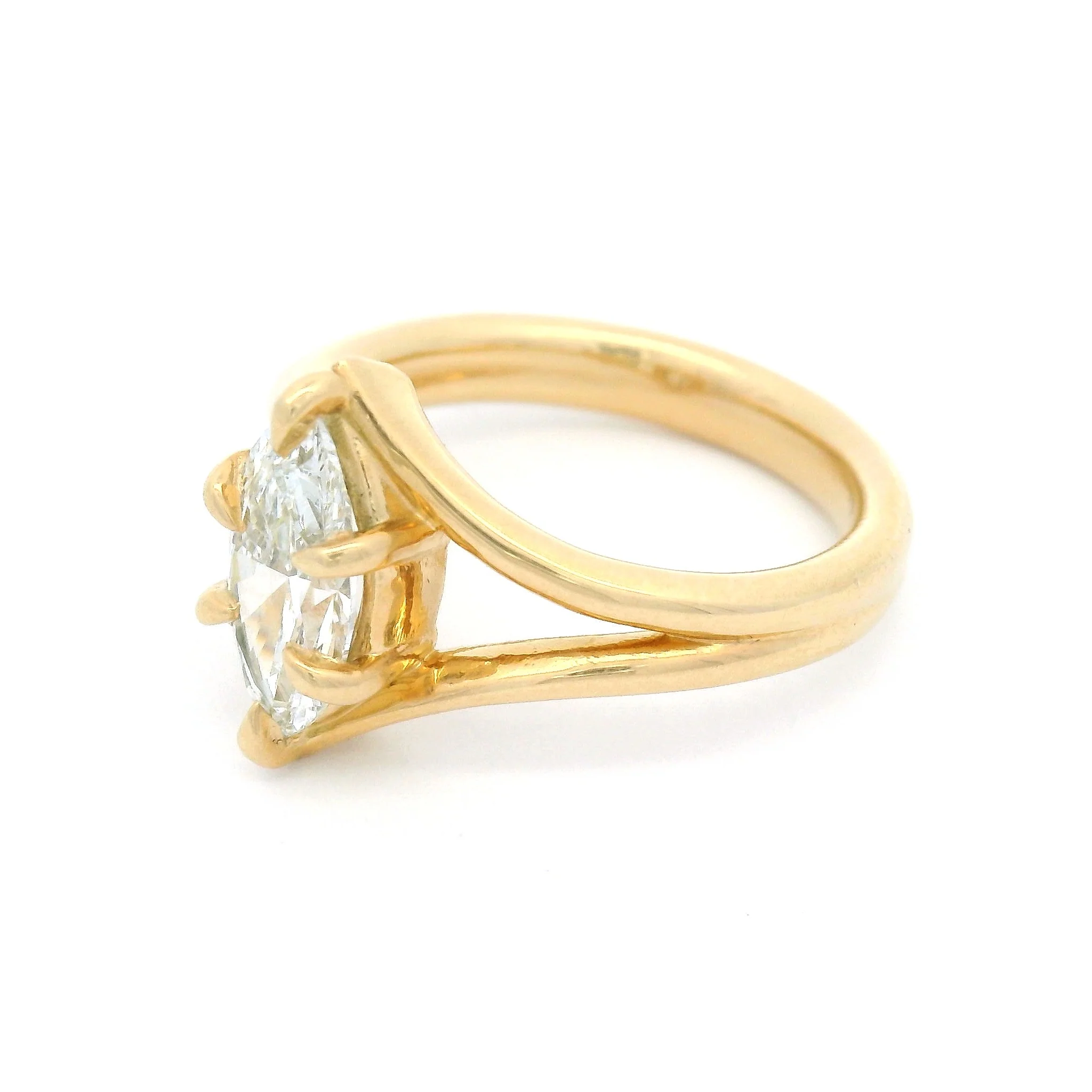 14k Yellow Solitaire with 1.12ct Lab-Grown Marquise Diamond - Image 3