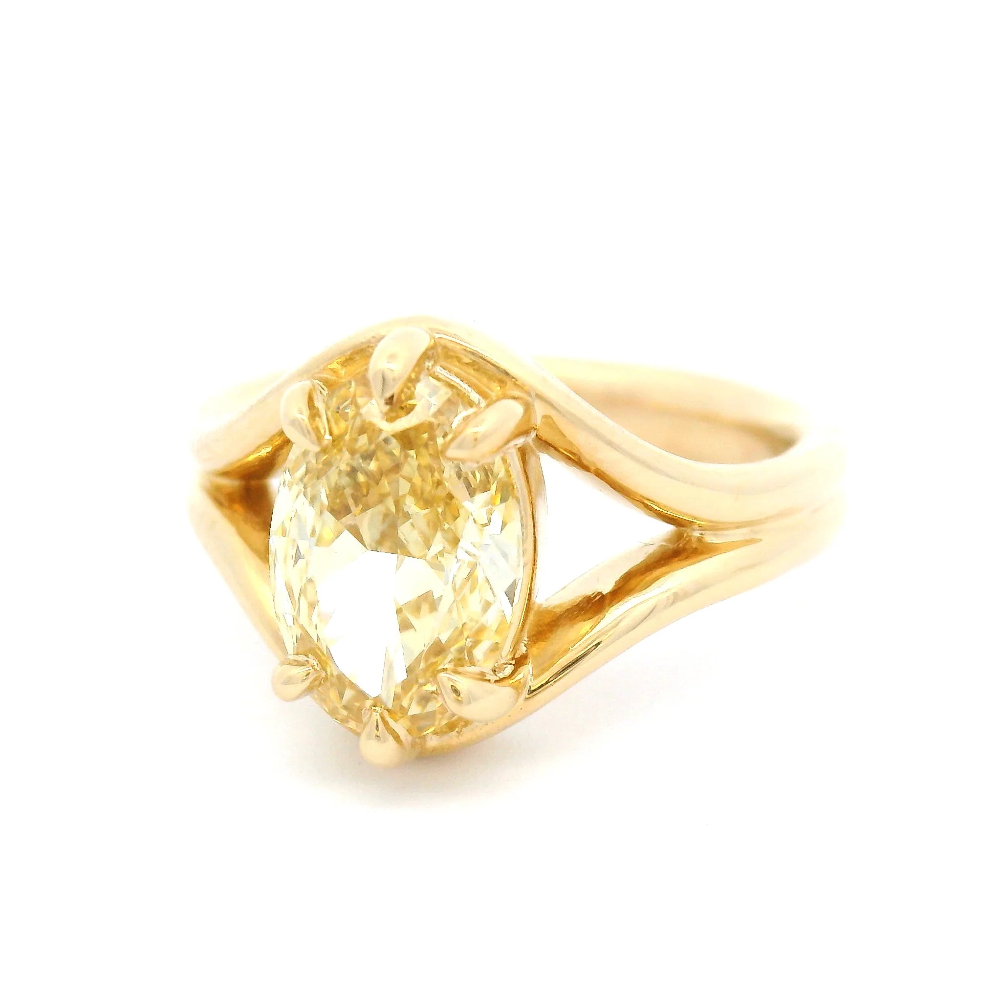 14k Yellow Solitaire with 2.09ct Lab-Grown Oval Yellow Diamond - Image 2