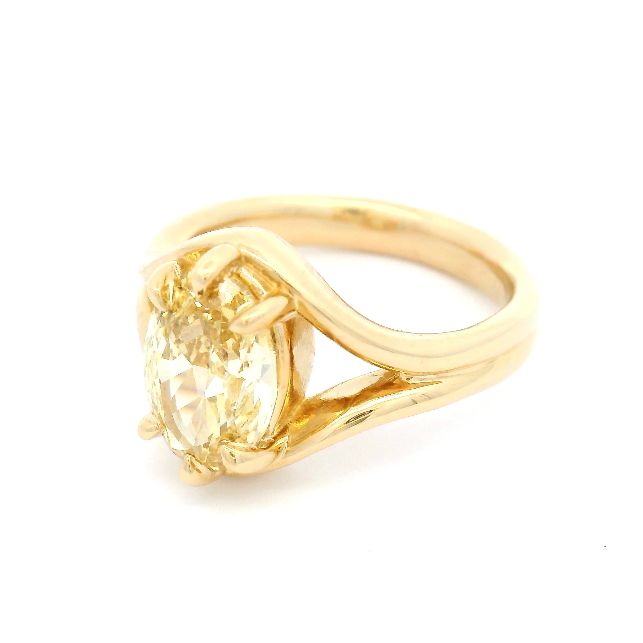 14k Yellow Solitaire with 2.09ct Lab-Grown Oval Yellow Diamond - Image 3