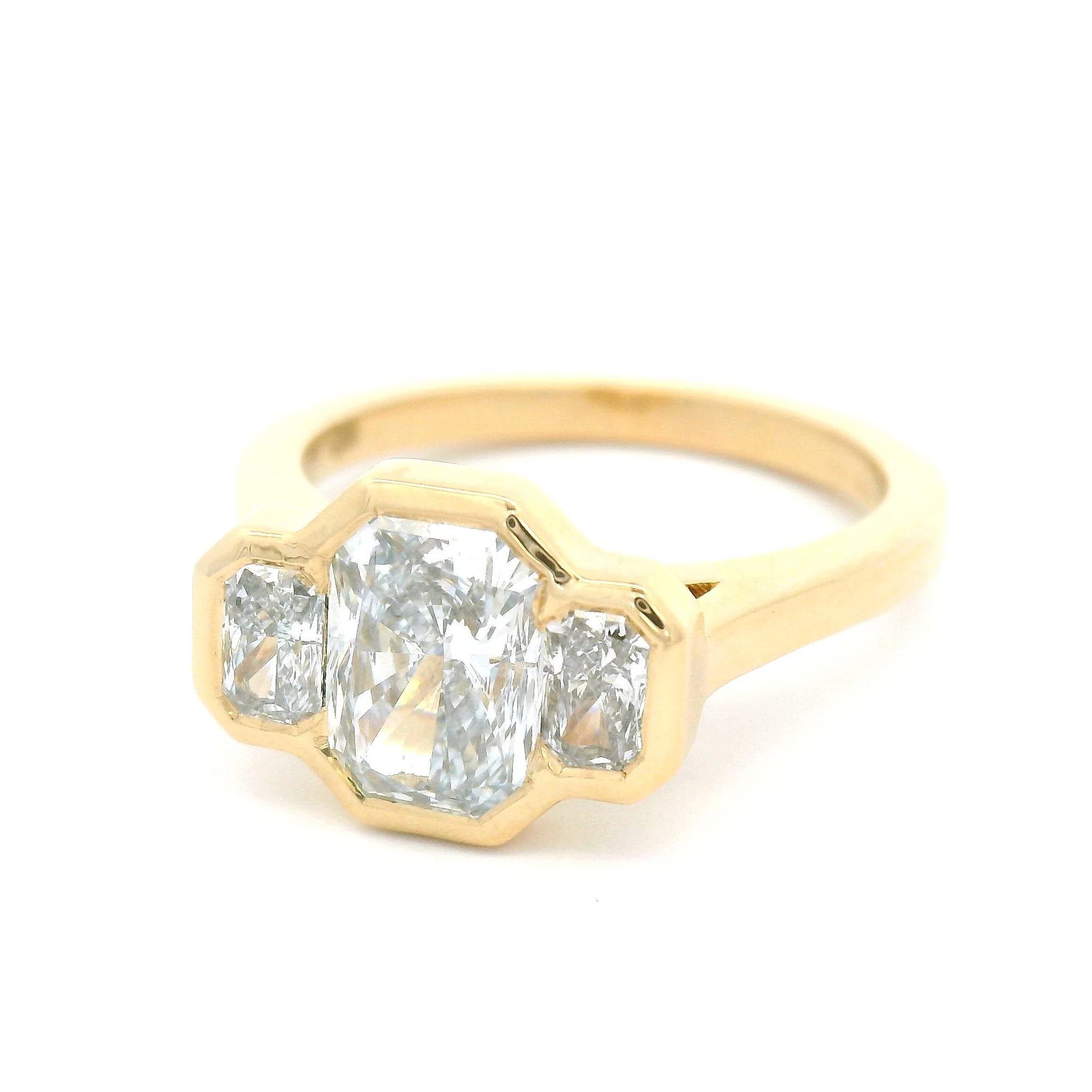 14k Yellow Three Stone Engagement Ring with 1.88cts of Lab-Grown Diamonds - Image 2