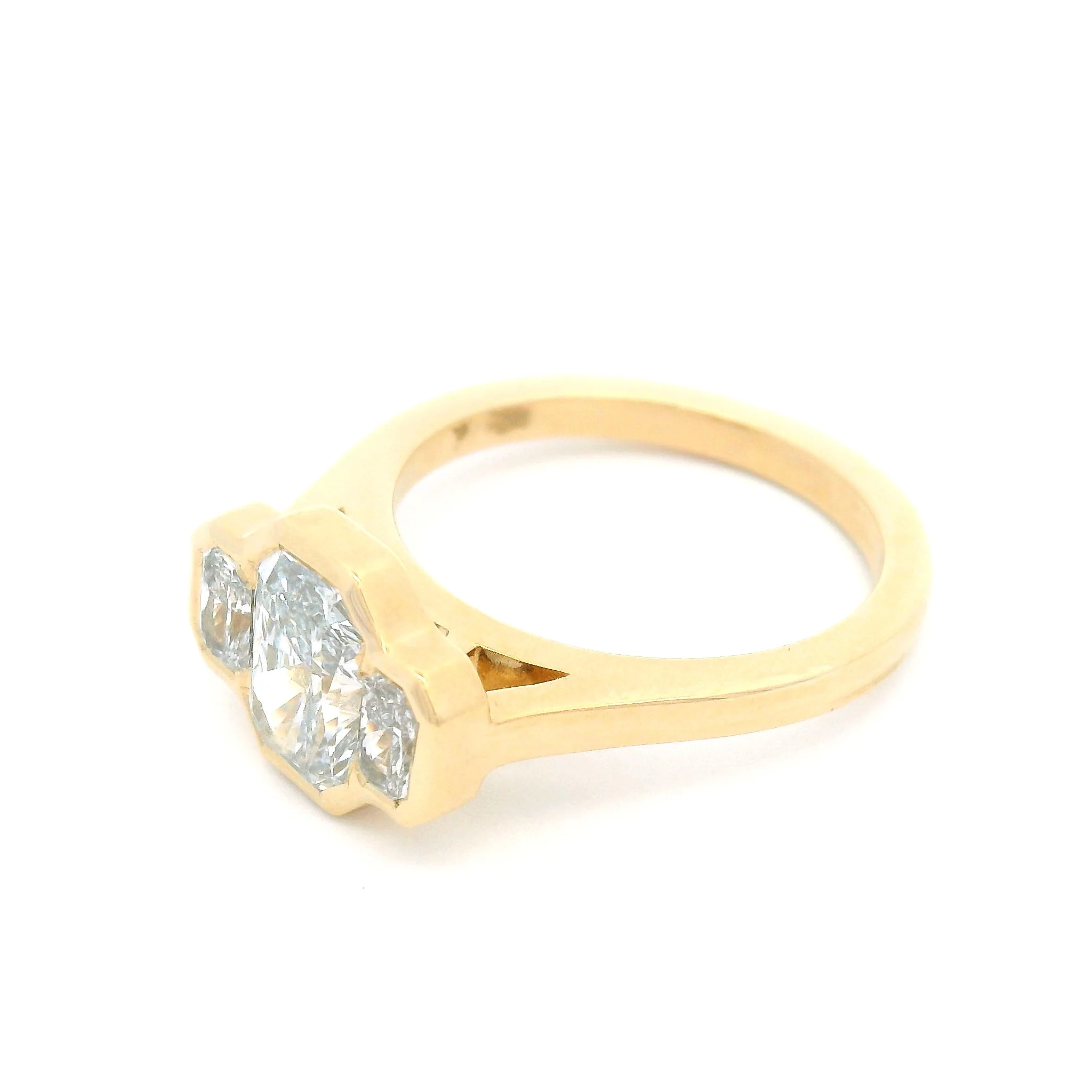 14k Yellow Three Stone Engagement Ring with 1.88cts of Lab-Grown Diamonds - Image 3