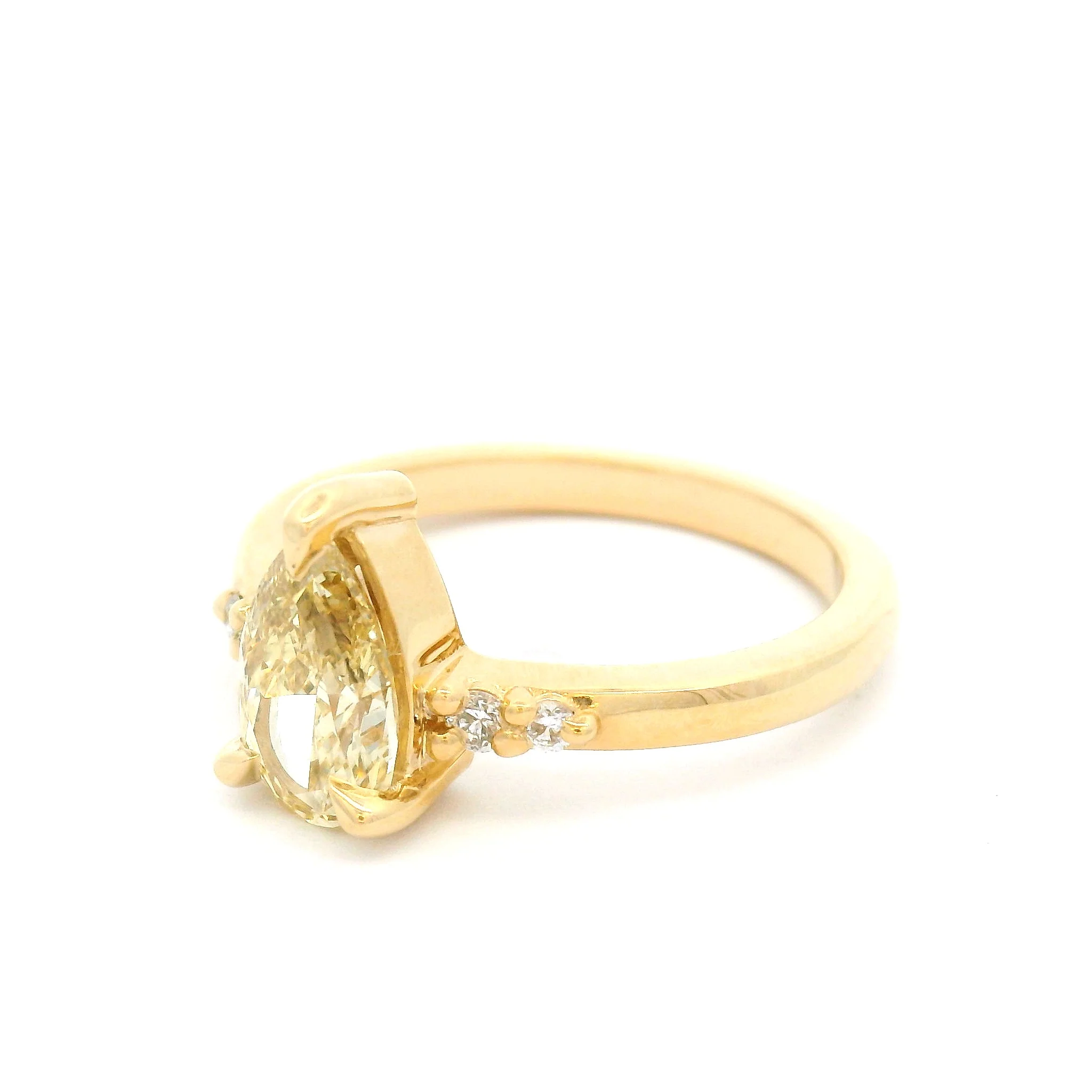 14k Yellow Engagement Ring with 1.05ct Lab-Grown Yellow Diamond & Accent Lab Diamonds - Image 2