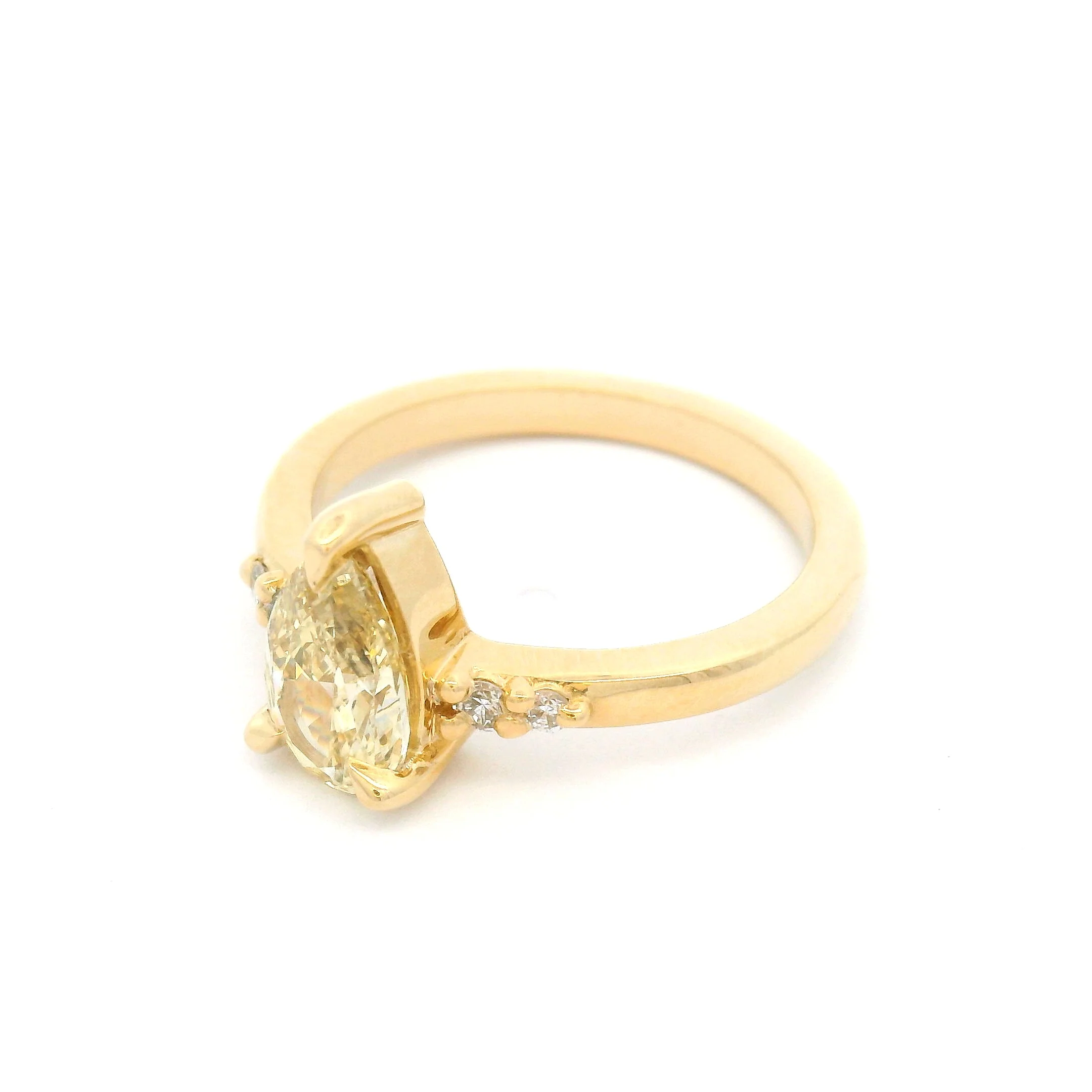 14k Yellow Engagement Ring with 1.05ct Lab-Grown Yellow Diamond & Accent Lab Diamonds - Image 3