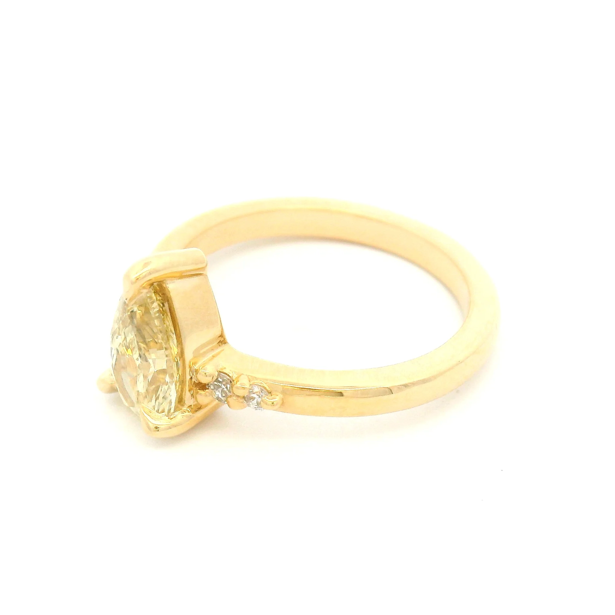 14k Yellow Engagement Ring with 1.05ct Lab-Grown Yellow Diamond & Accent Lab Diamonds - Image 4