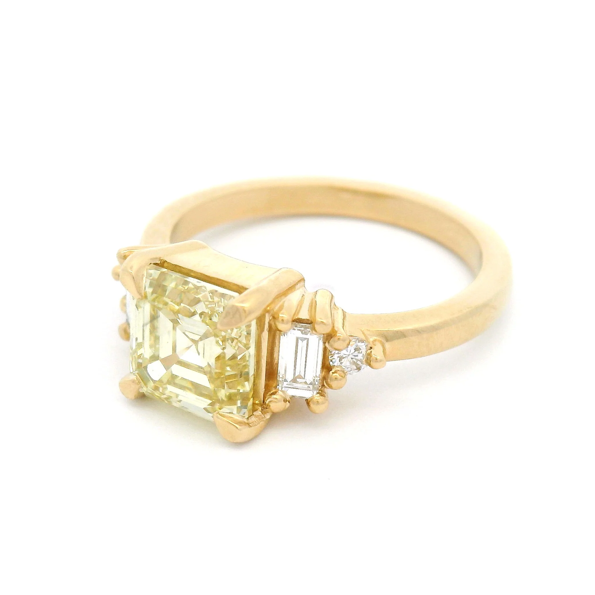 14k Yellow Engagement Ring with 2.08ct Lab-Grown Yellow Diamond & Accent Lab Diamonds - Image 2