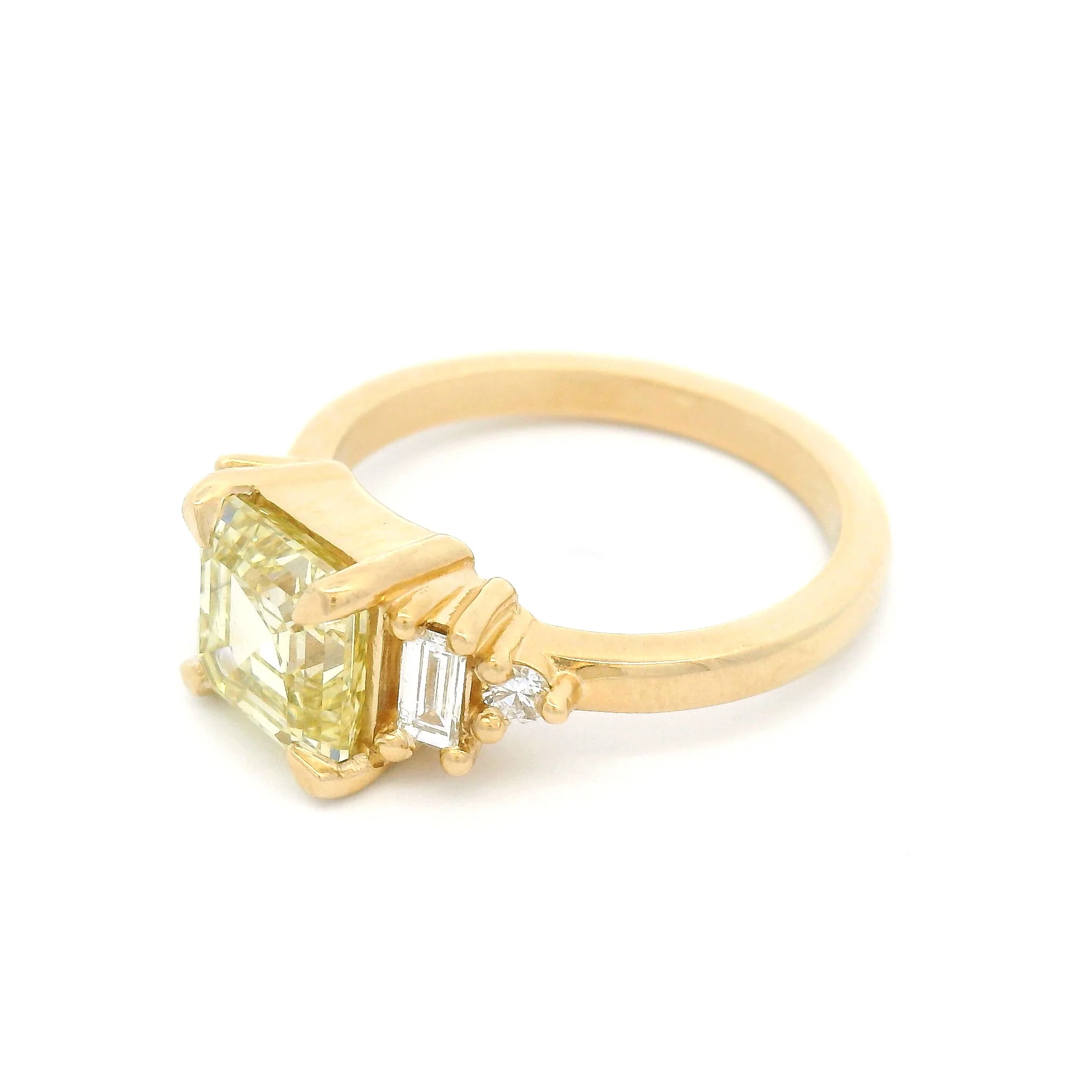 14k Yellow Engagement Ring with 2.08ct Lab-Grown Yellow Diamond & Accent Lab Diamonds - Image 3
