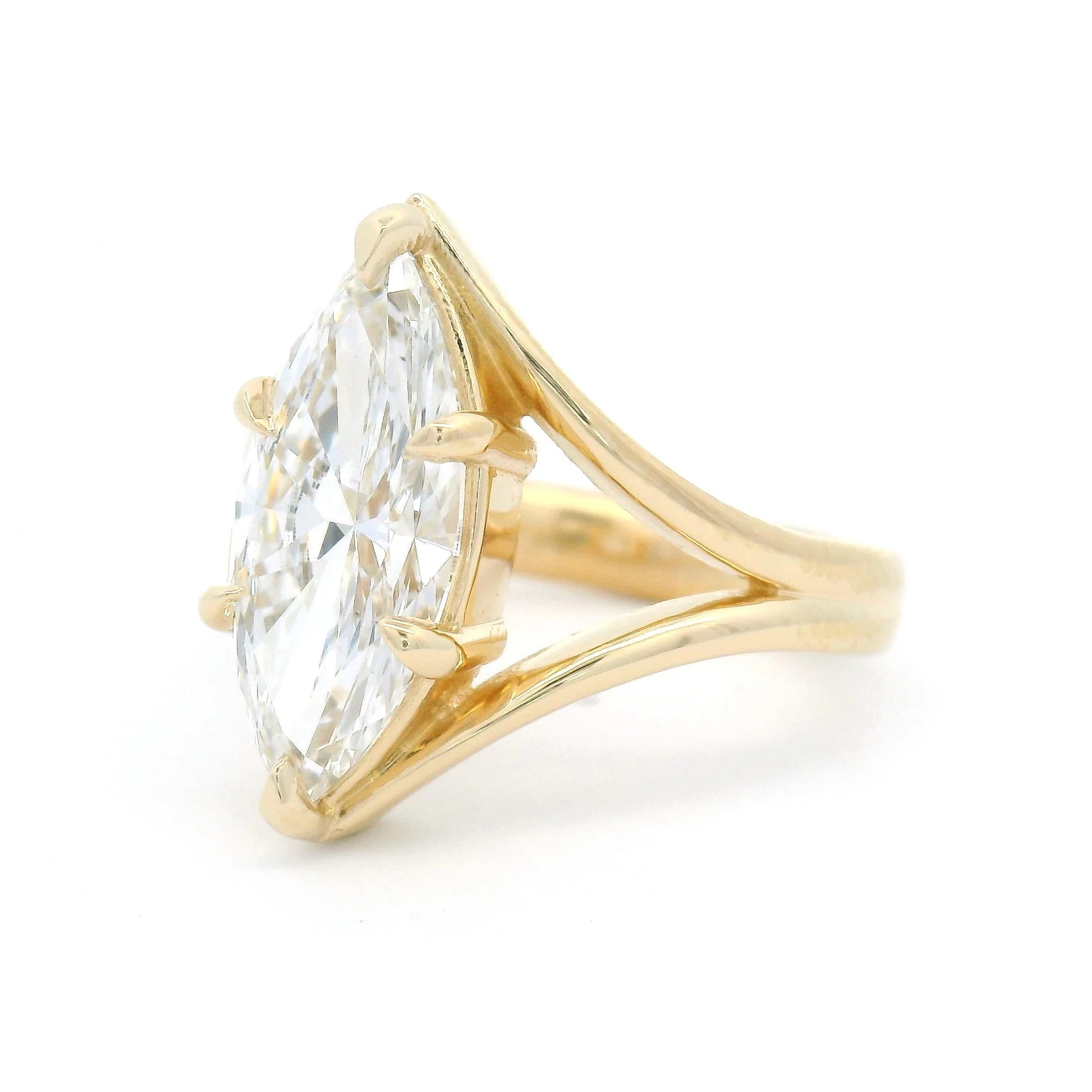 14k Yellow Solitaire with 2.51ct Lab-Grown Marquise Diamond - Image 2