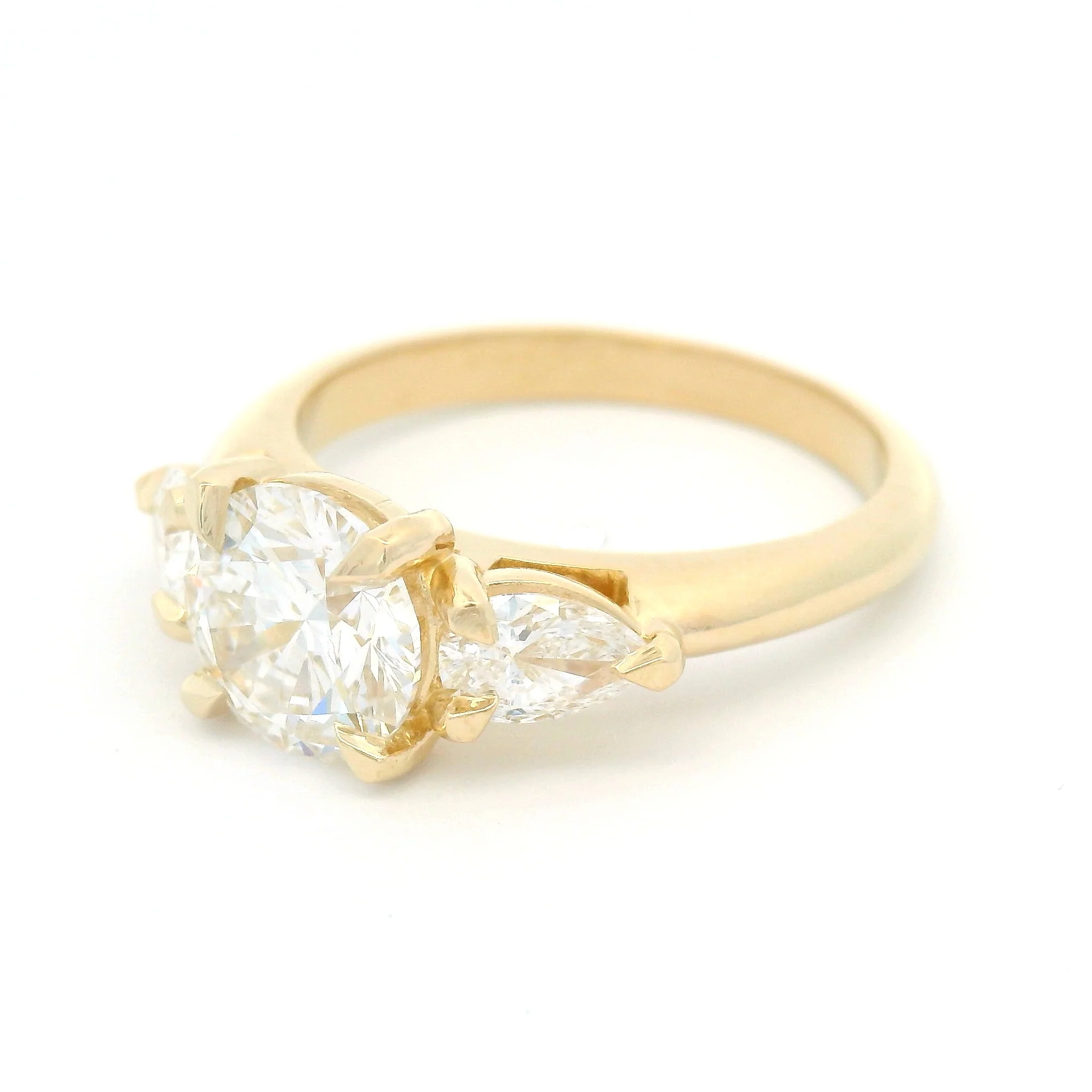 14k Yellow Three Stone Engagement Ring with 1.92cts of Lab-Grown Diamonds - Image 2