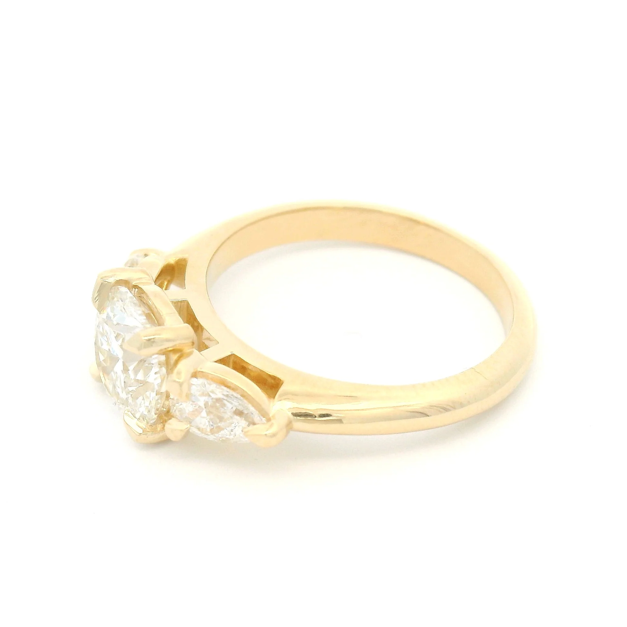 14k Yellow Three Stone Engagement Ring with 1.92cts of Lab-Grown Diamonds - Image 3