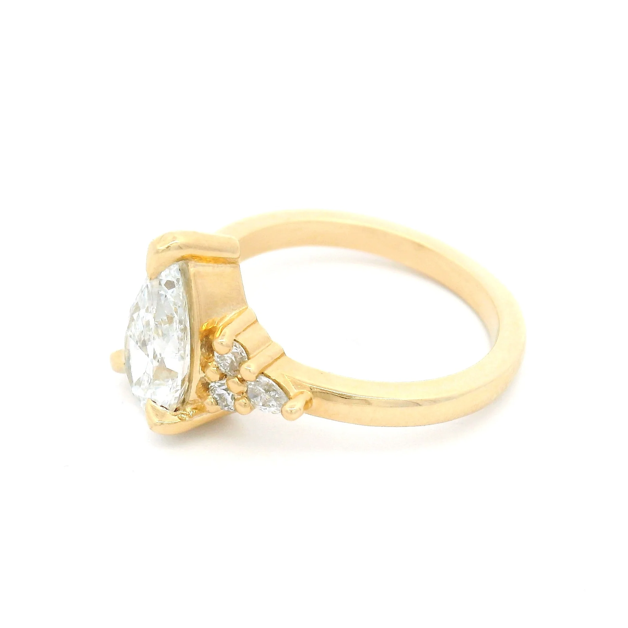 14k Yellow Engagement Ring with 1.54ct Lab-Grown Diamond with Accent Lab Diamonds - Image 3