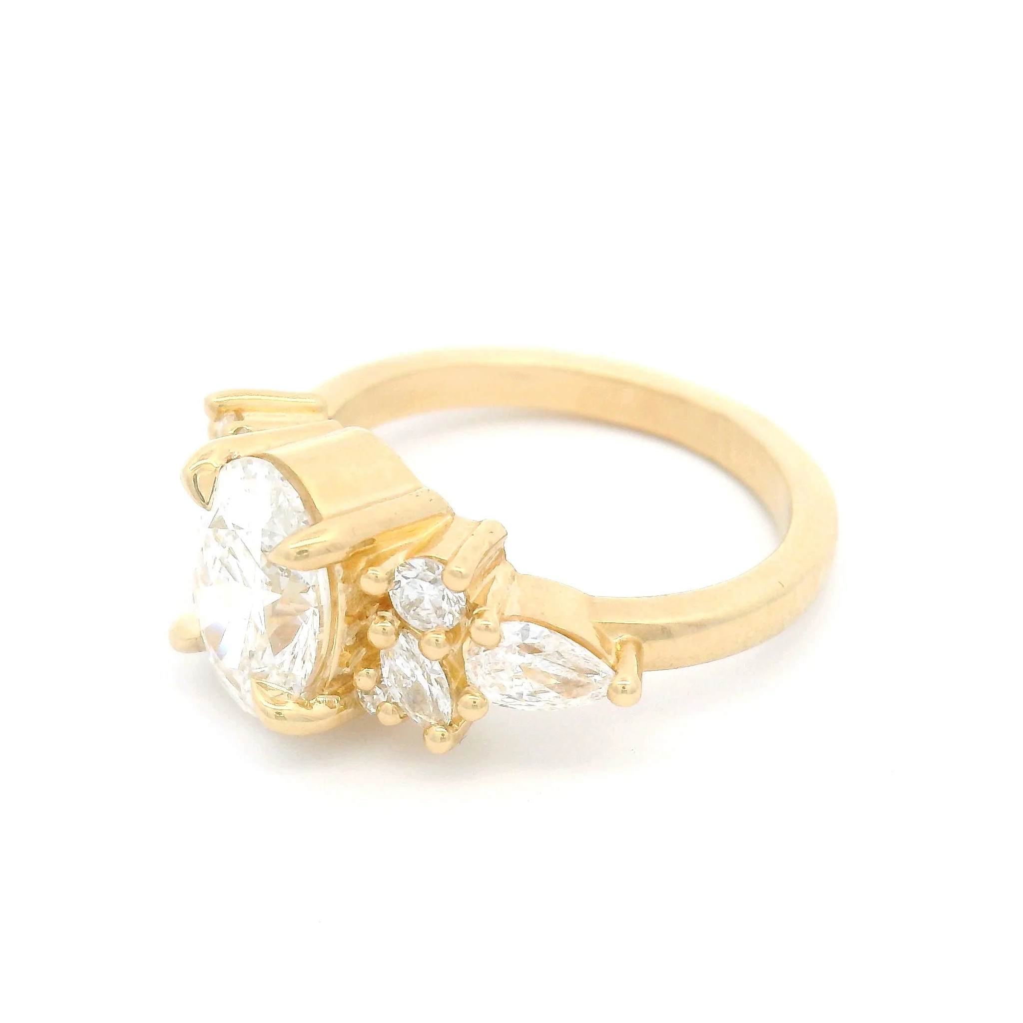 14k Yellow Engagement Ring with 1.5ct Oval Lab-Grown Diamond and Accent Lab Diamonds - Image 3