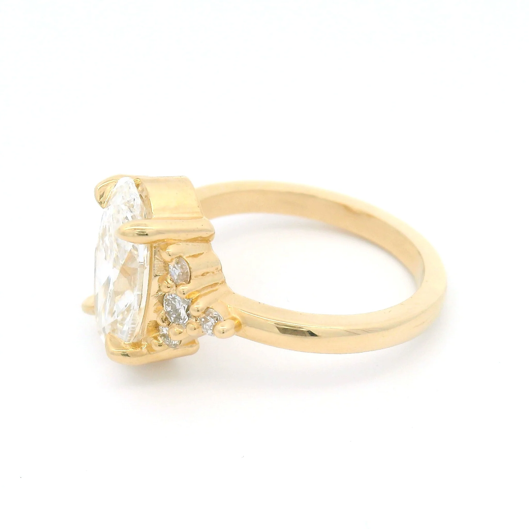 14k Yellow Engagement Ring with 2.41ct Oval Lab-Grown Diamond & Accent Lab Diamonds - Image 3