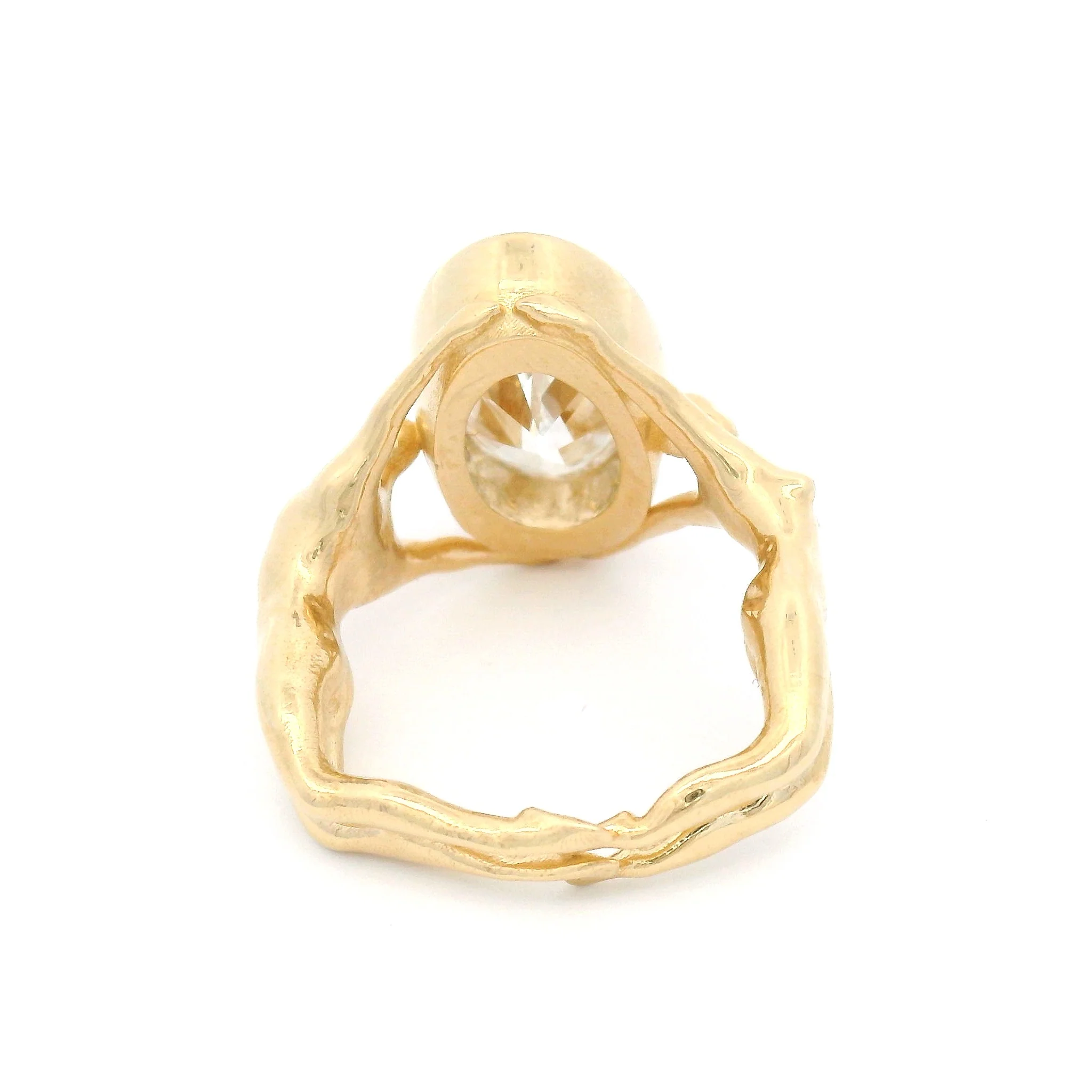 14k Yellow Bezel-Set Solitaire with 3.77ct Lab-Grown Oval Diamond - Image 4