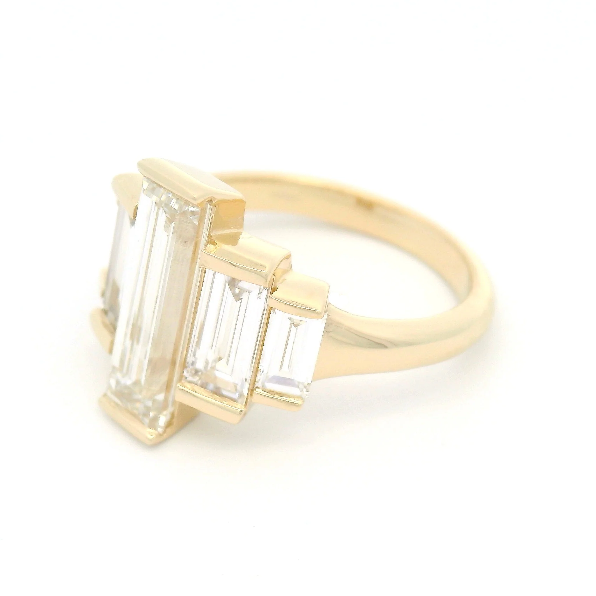 14k Yellow Engagement Ring with 3.18cts of Lab-Grown Baguette Cut Diamonds - Image 3