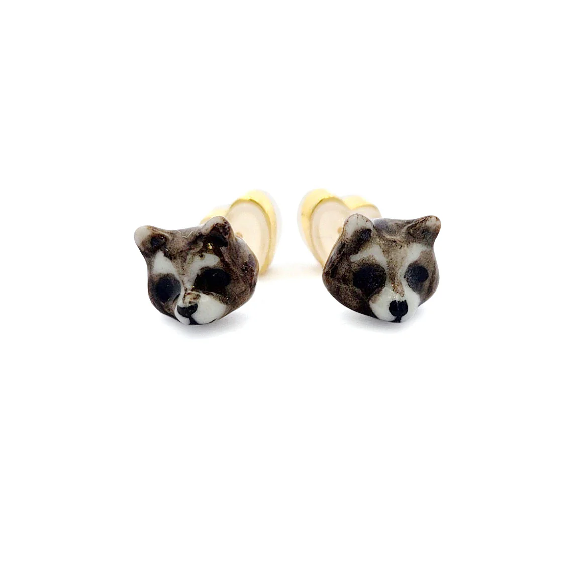 Porcelain Racoon Studs - Image 2