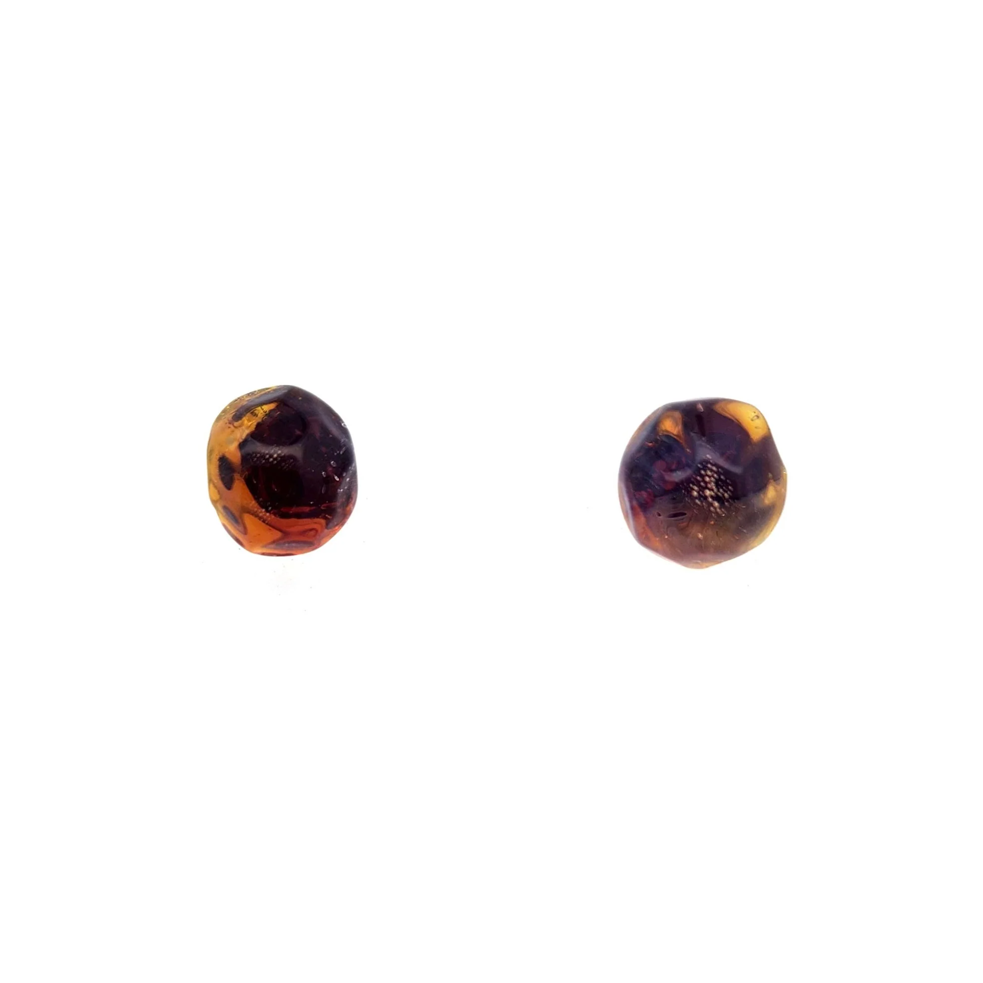 Purple & Orange Glass Button Earrings - Image 2