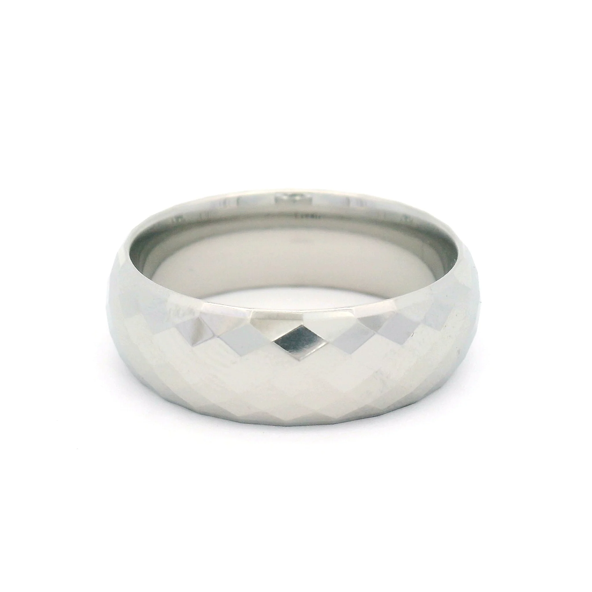 Cobalt 7.5mm Wide Faceted Diamond Pattern Band - Image 2