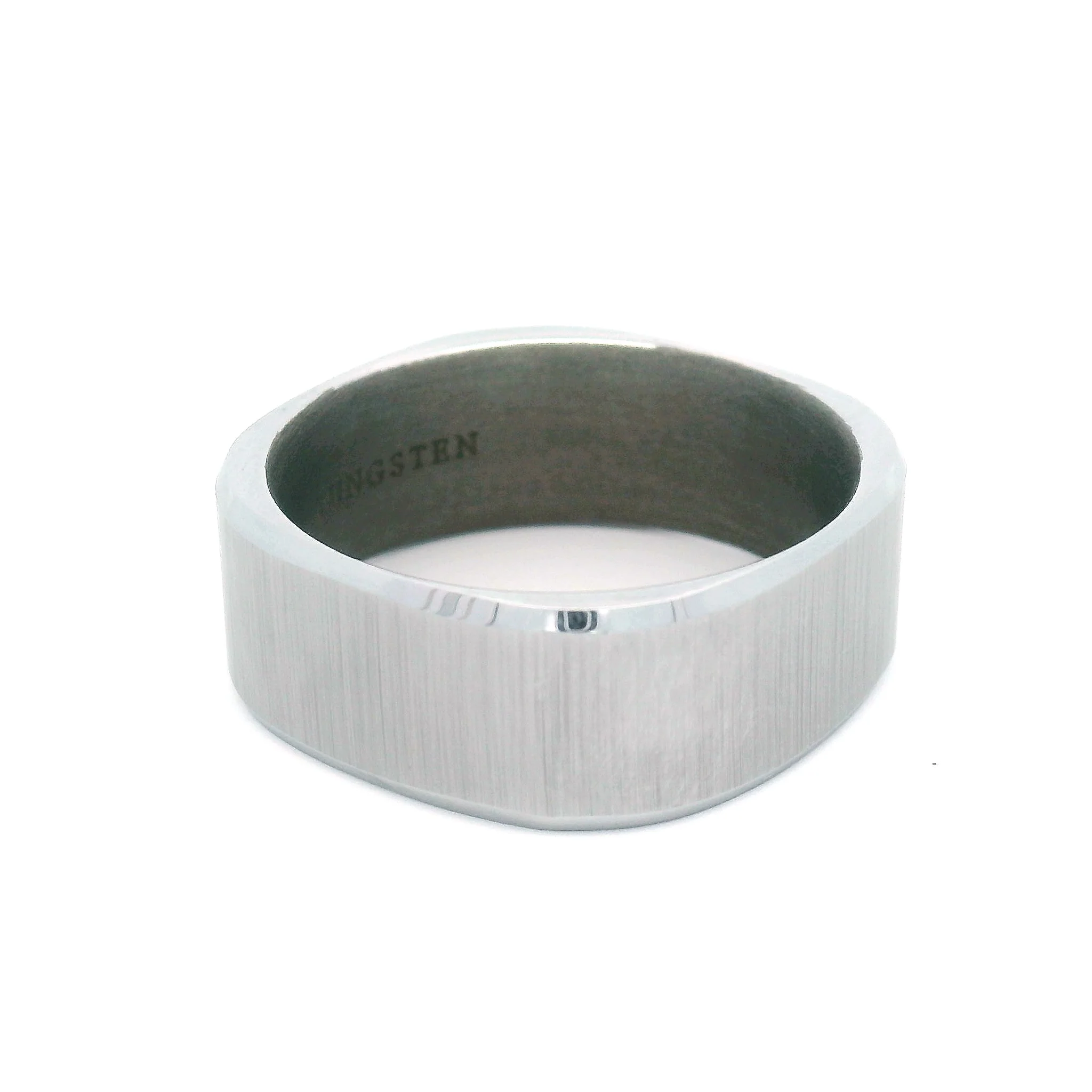 Shimmer Tungsten 8mm Wide Soft Square Band - Image 2