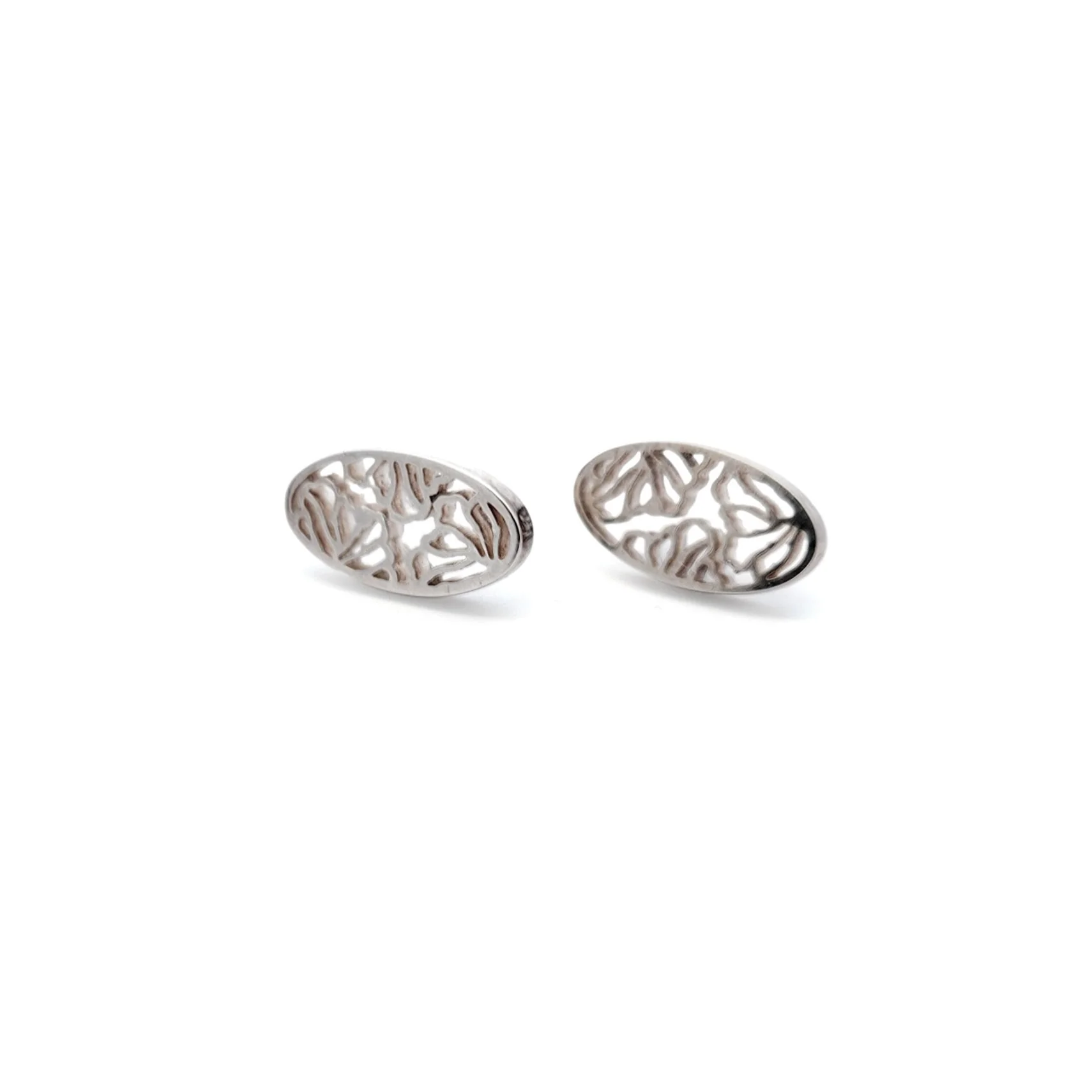 Quilled Oval Stud Earrings - Image 2