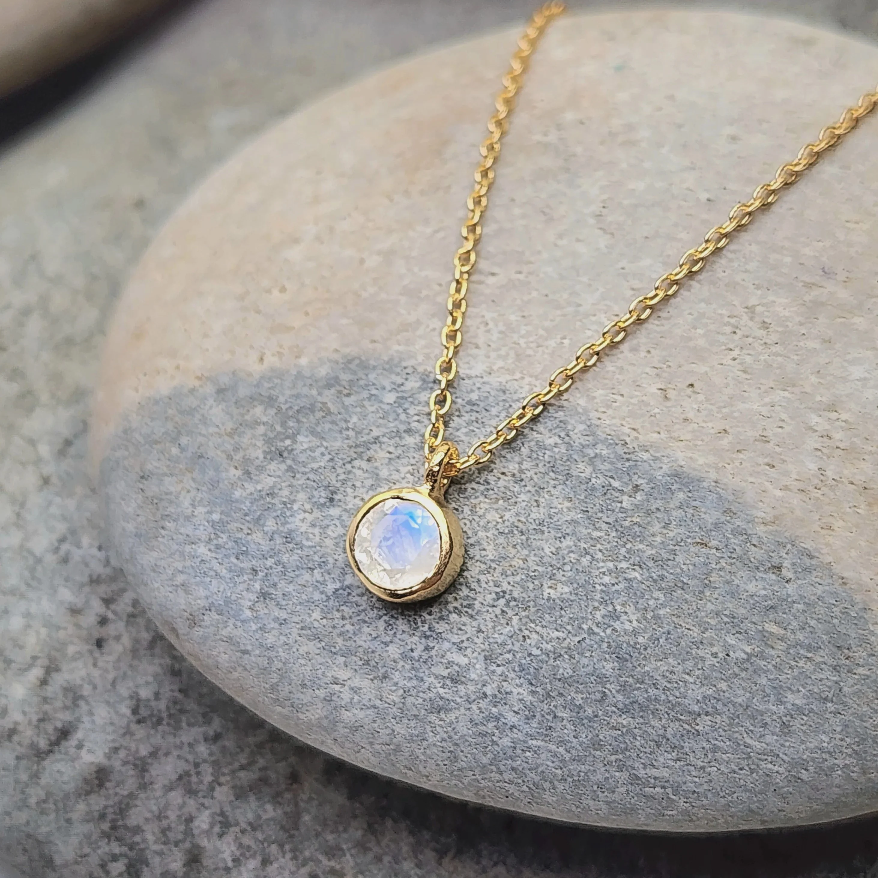 Rainbow Moonstone June Birthstone Necklace - Image 3
