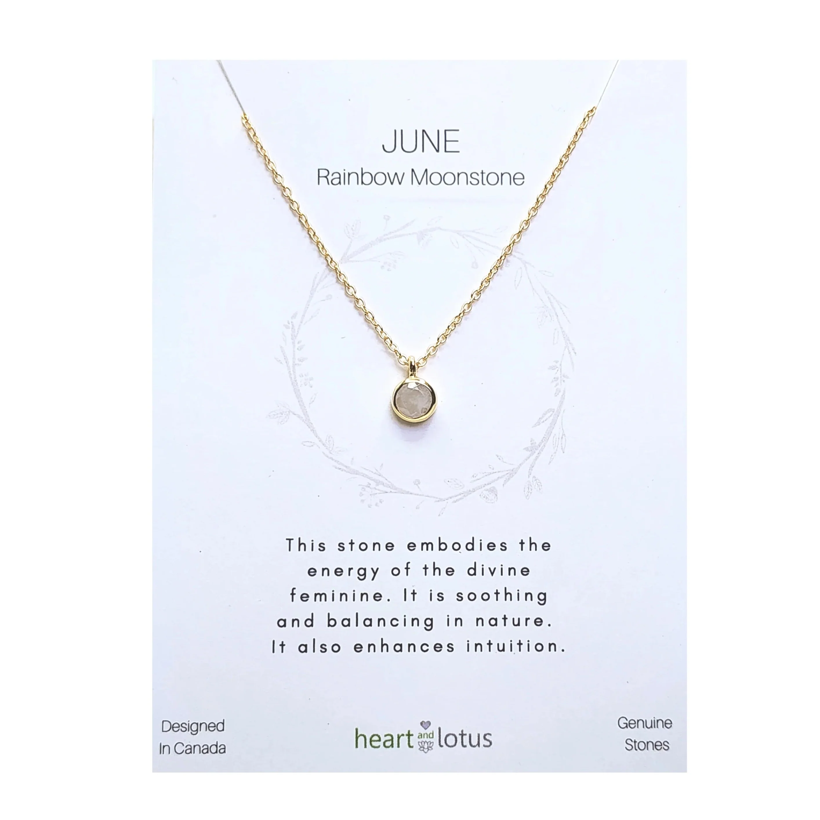 Rainbow Moonstone June Birthstone Necklace - Image 4