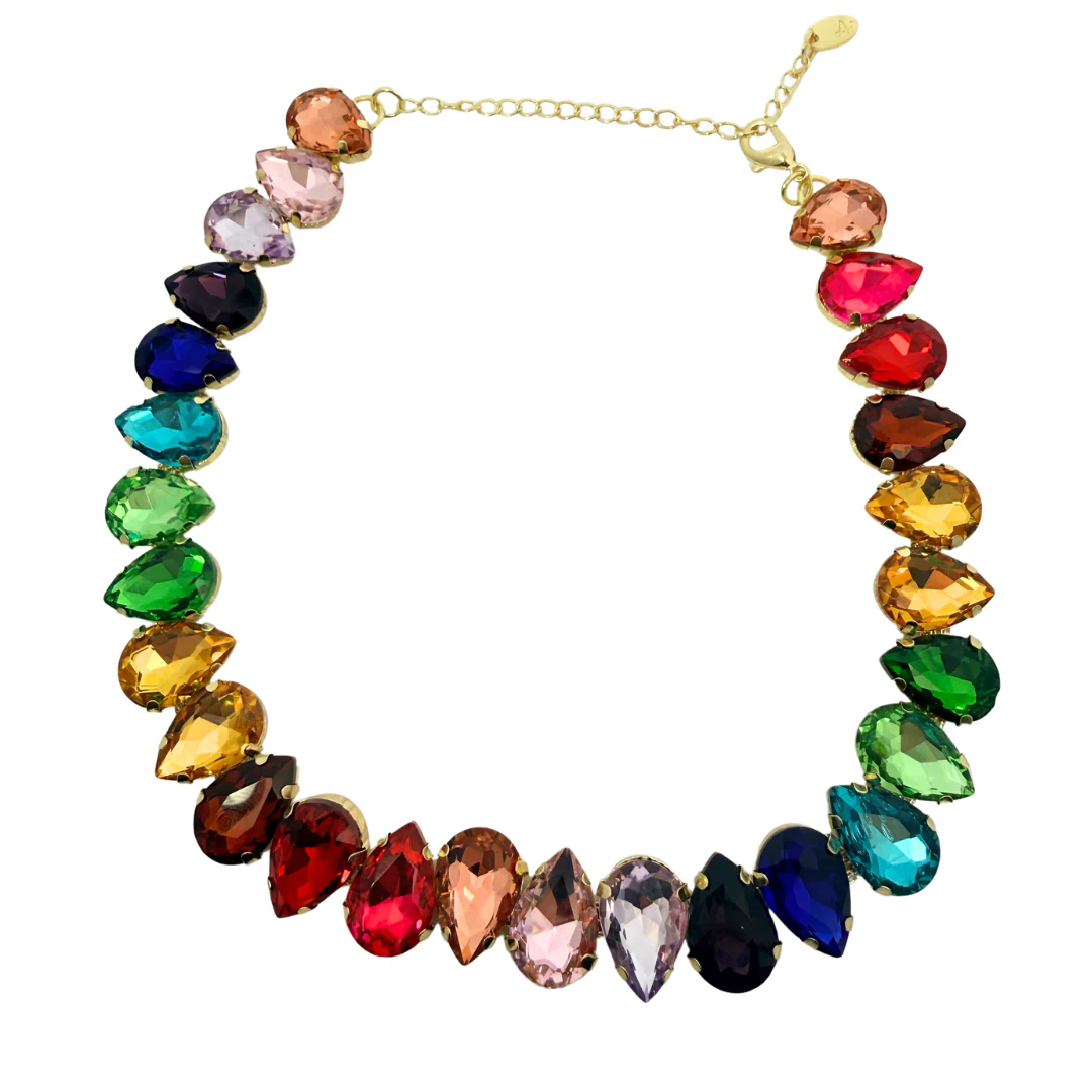 Rainbow Rhinestone Necklace - Image 2