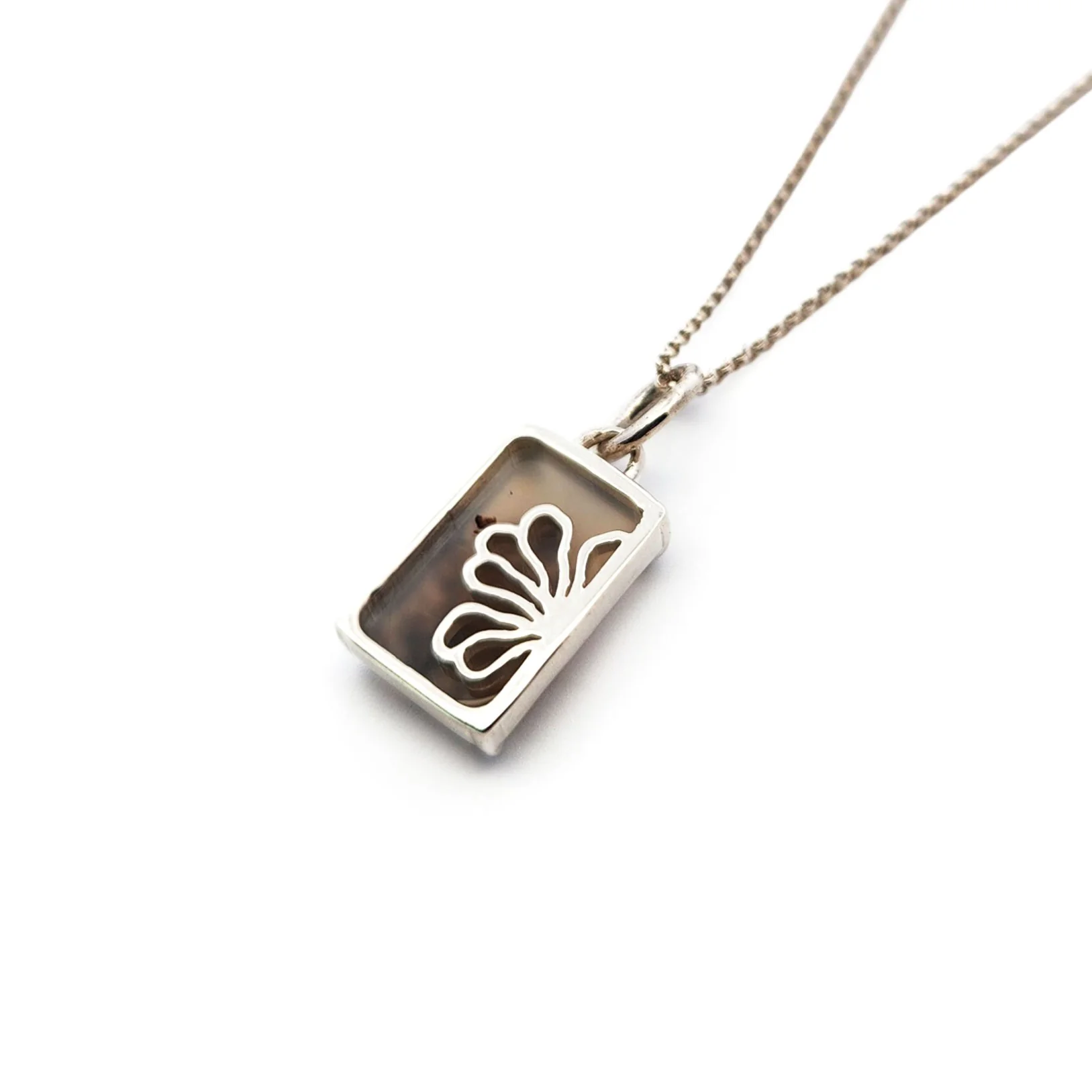 Rectangle Dendritic Agate Pendant - Image 2