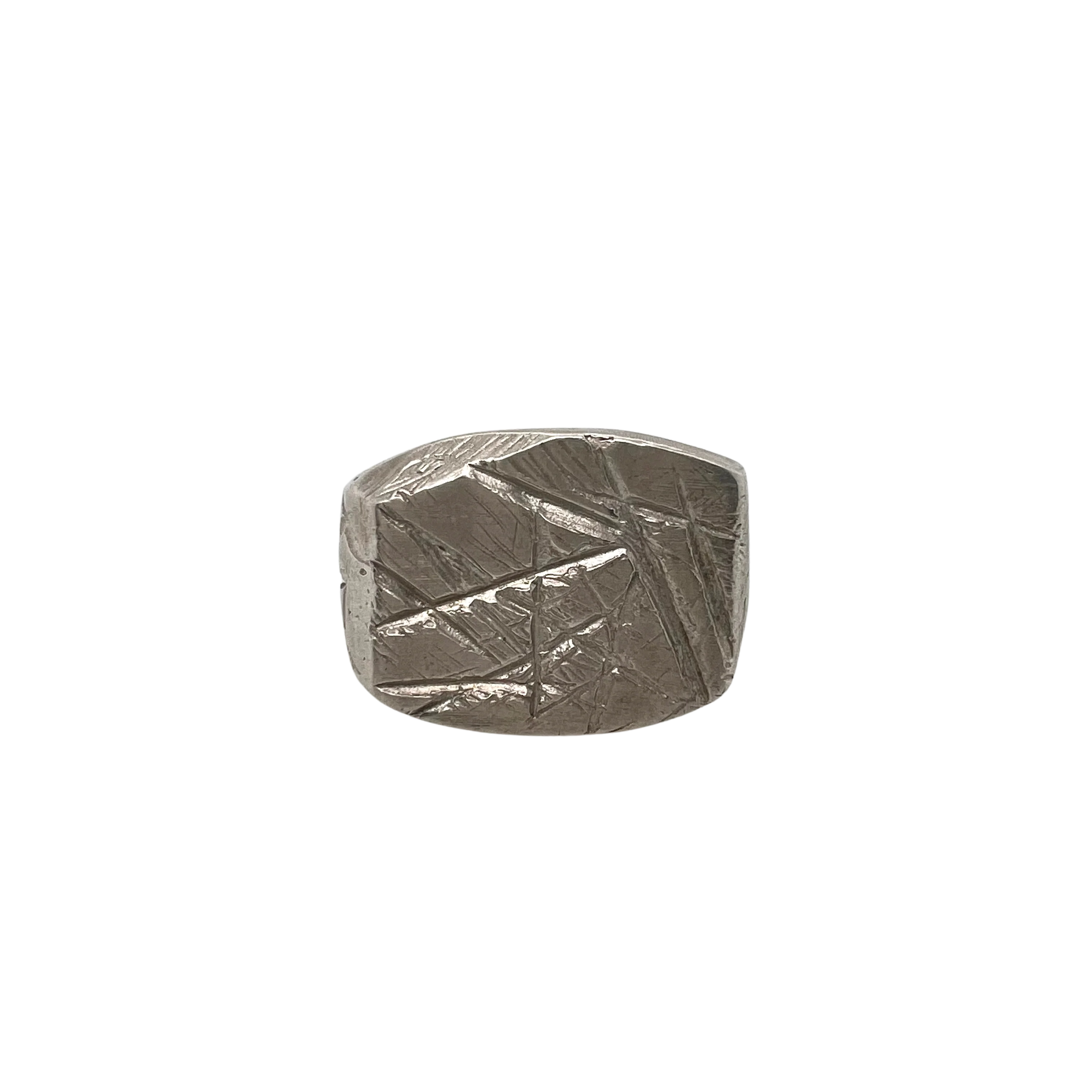 Rectangular Silver Signet Ring - Image 2