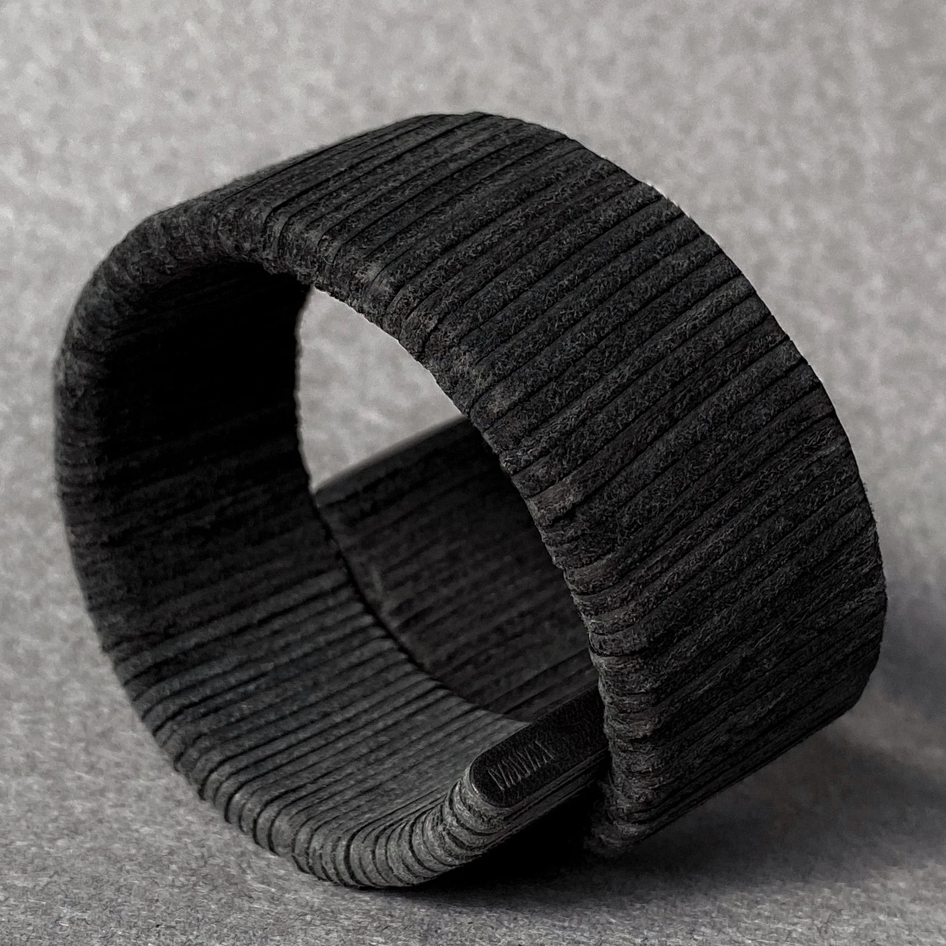 Ribbed Leather Cuff Bracelet - Image 2