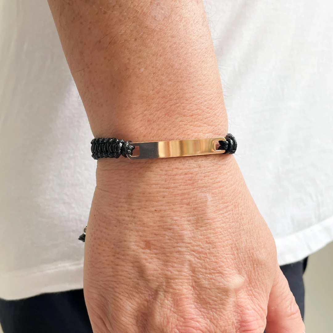 Rose Gold Engravable Braided Bracelet - Image 2
