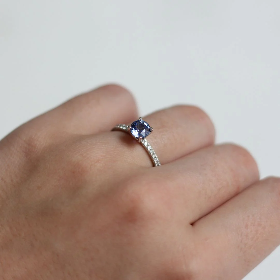 Round Blue Sapphire Ring - Image 2