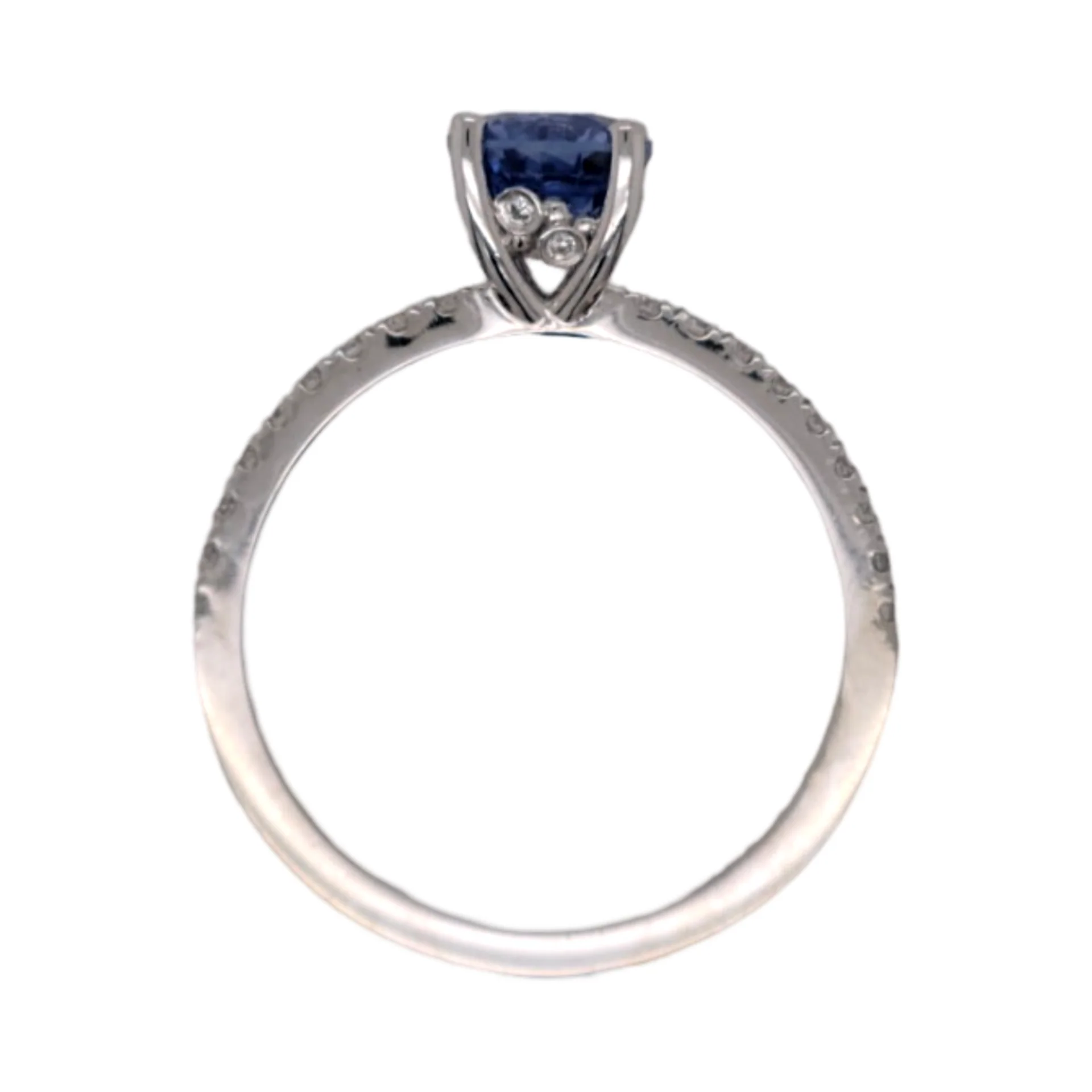 Round Blue Sapphire Ring - Image 5