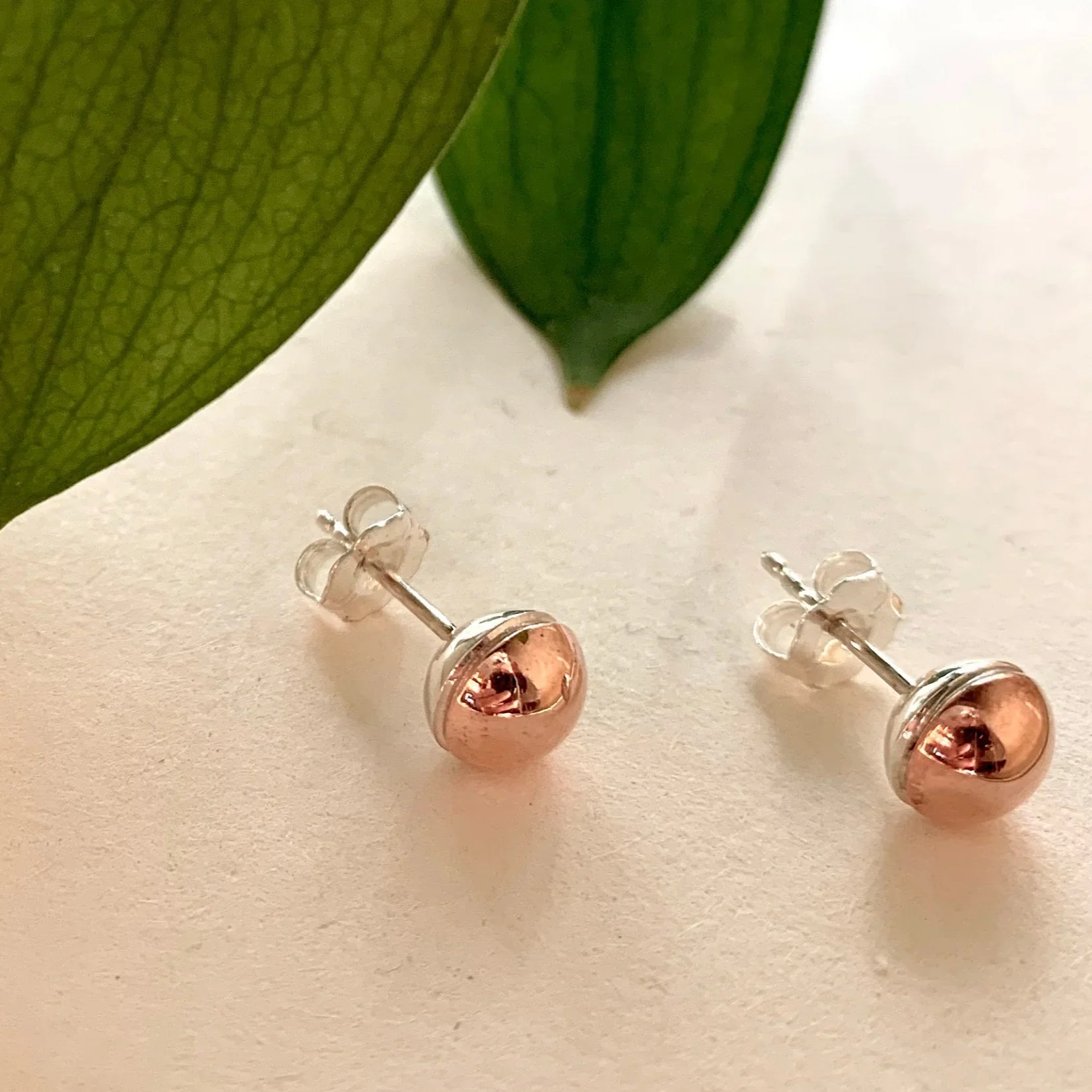 Round Copper and Silver Studs - Image 2