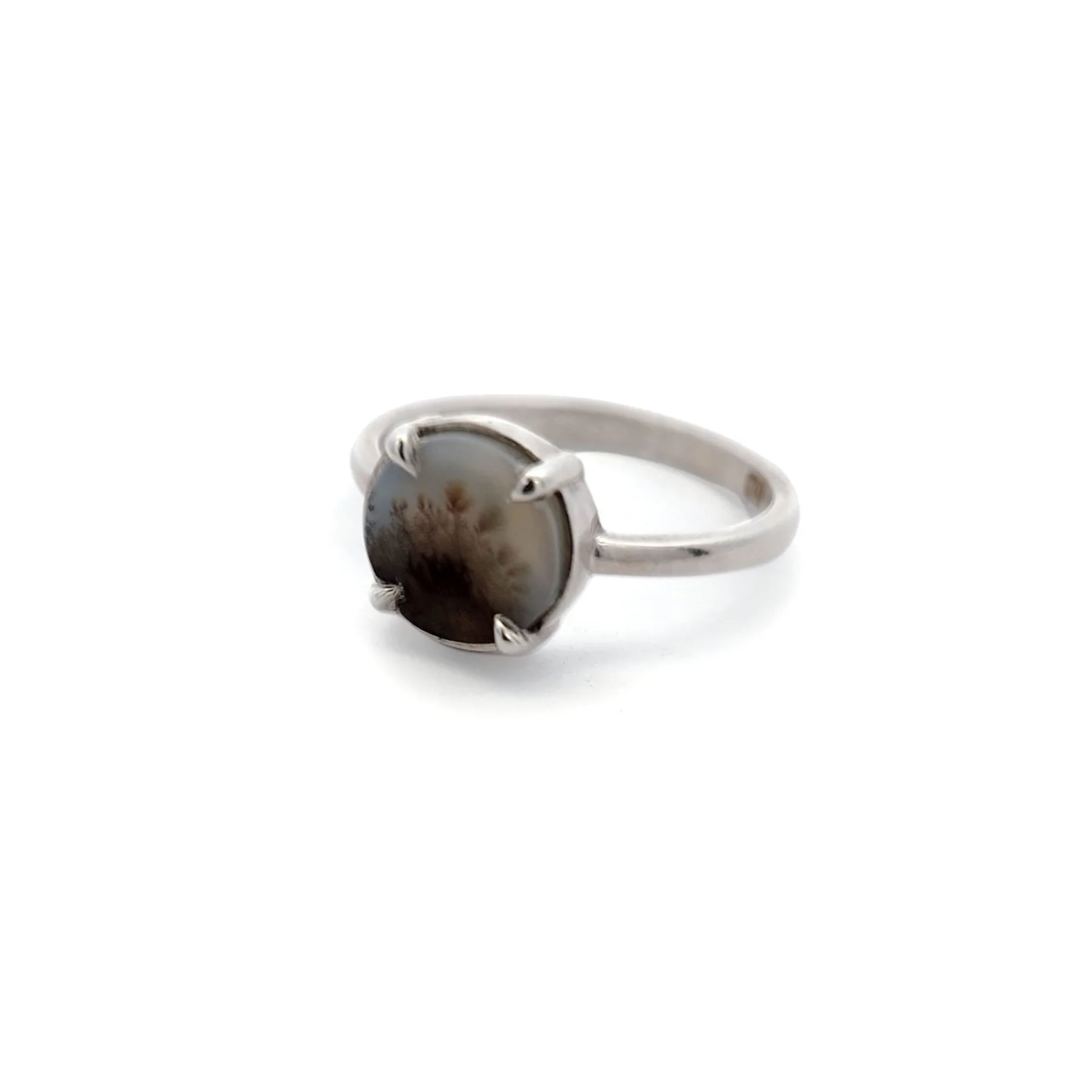 Round Dendritic Agate Ring - Image 2