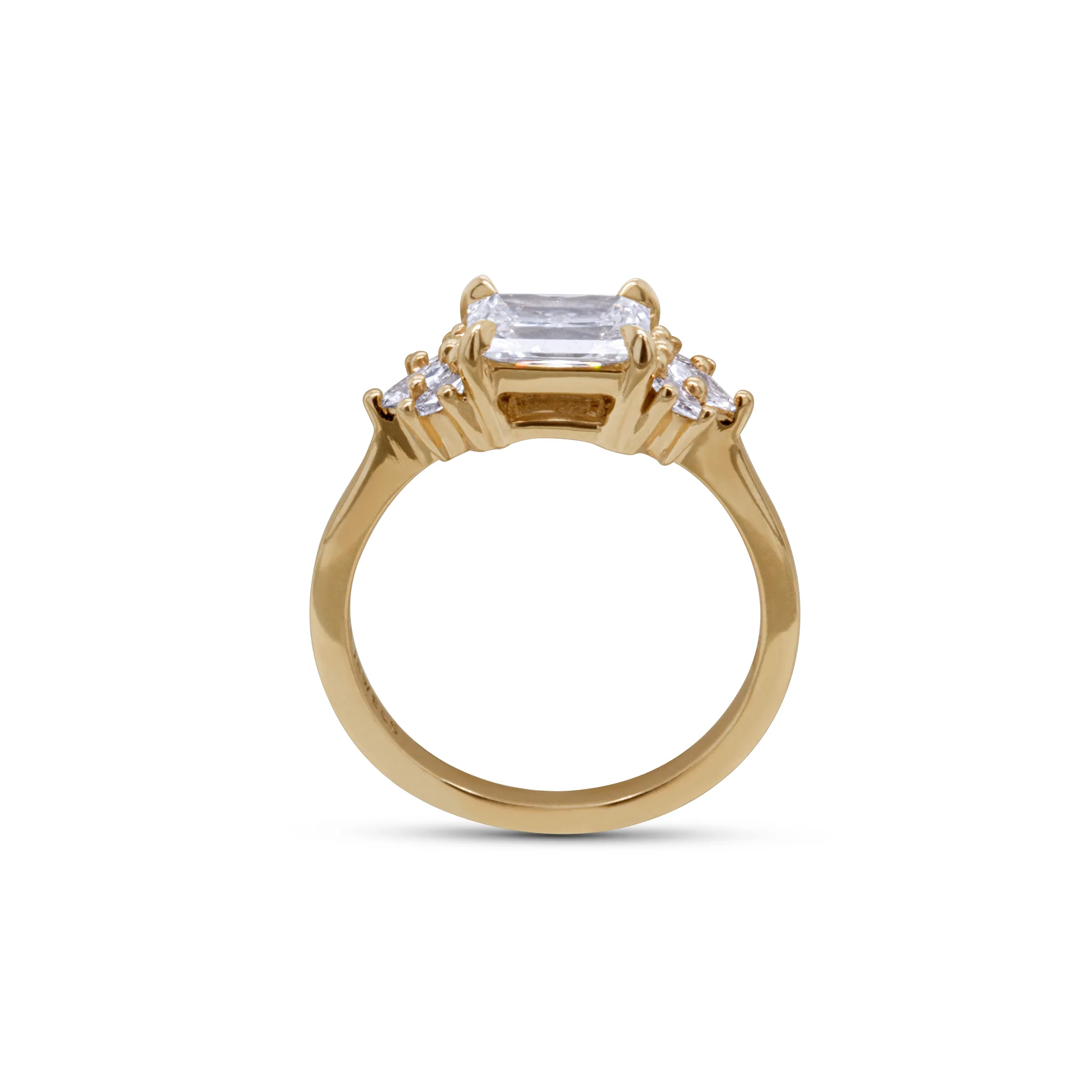 14k Yellow Engagement Ring with 1.02ct Radiant-Cut Lab-Grown Diamond and Accent Diamonds - Image 3