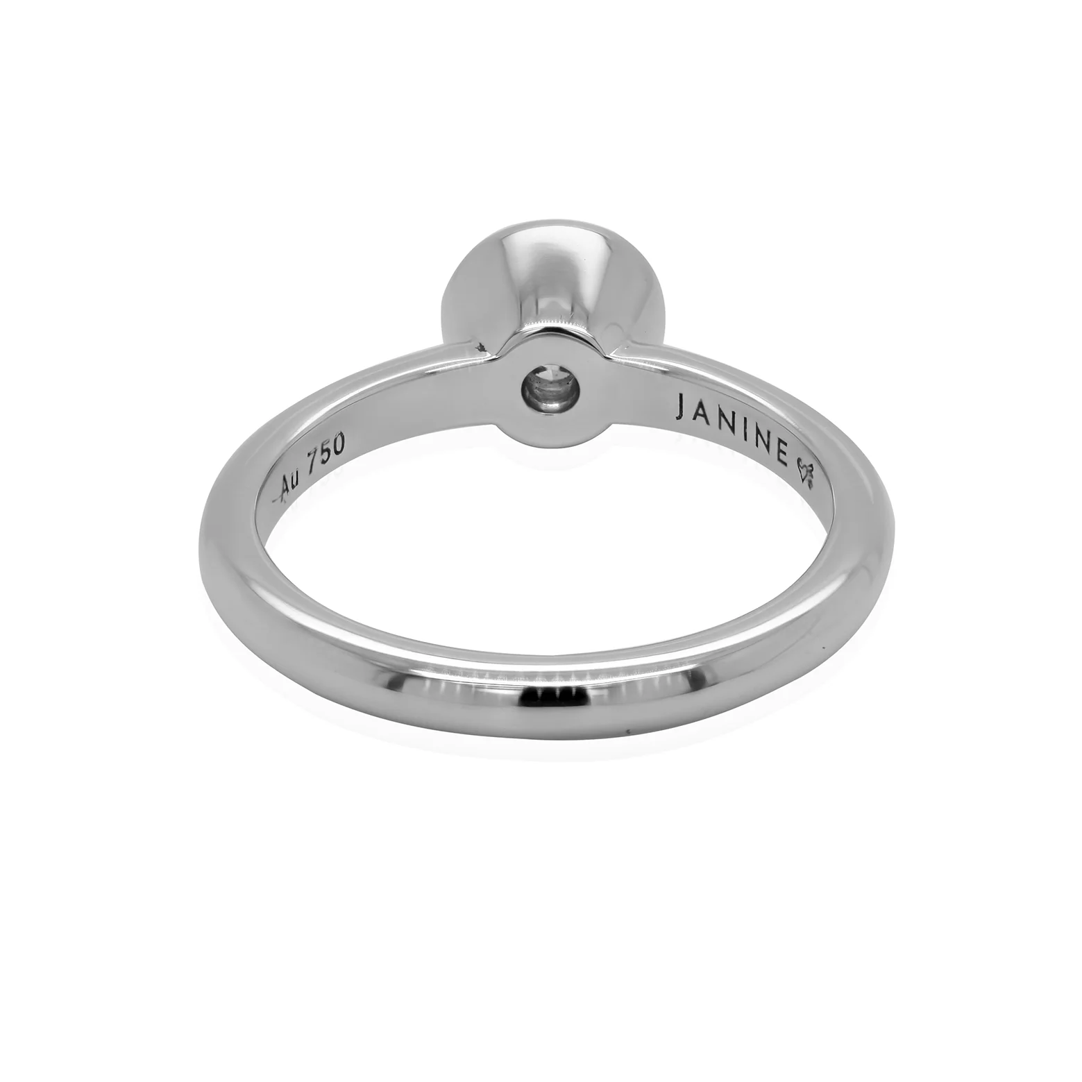 18k White Bezel-Set Solitaire with 0.92ct Round Brilliant Cut Moissanite - Image 3