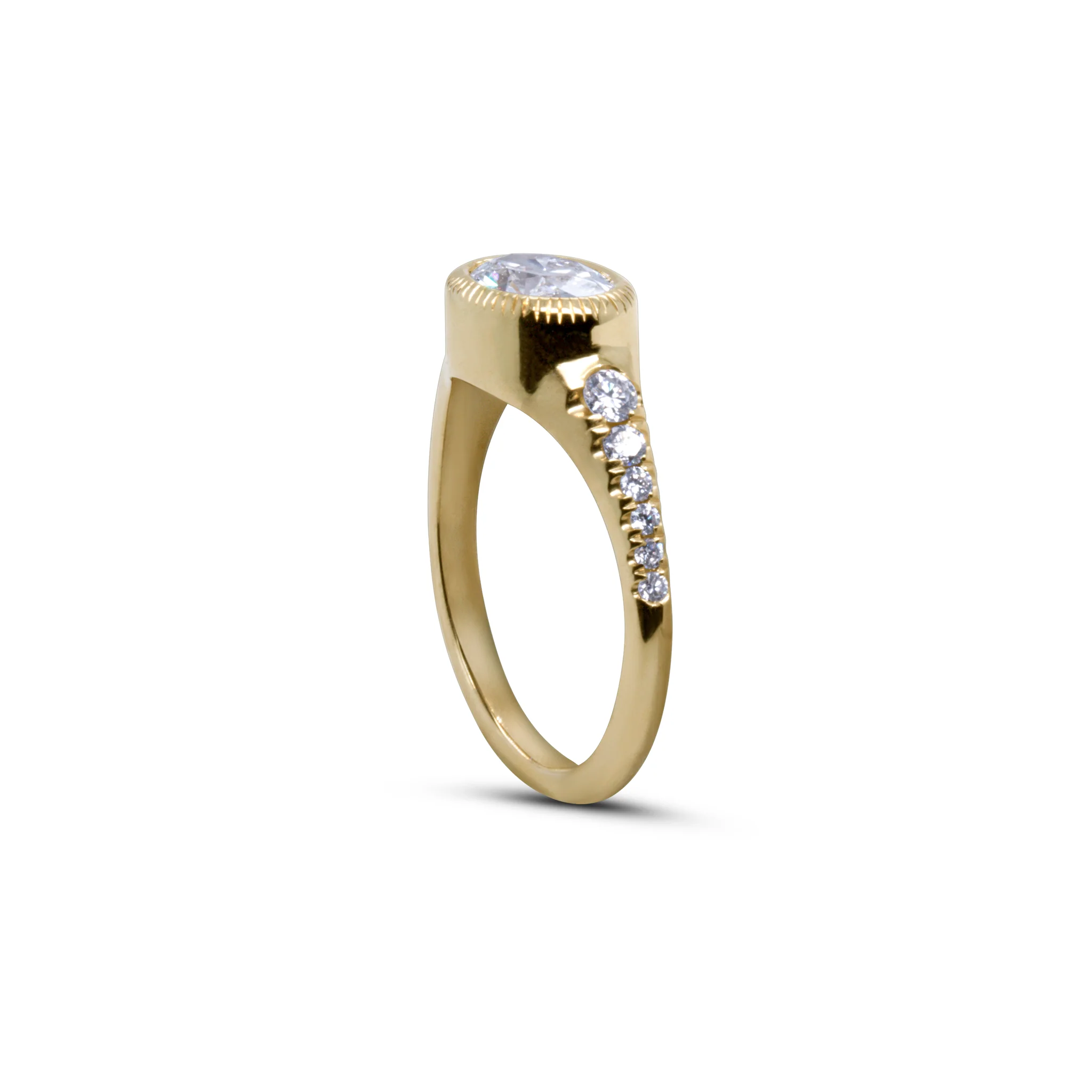 14k Yellow Engagement Ring with 1.06ct Lab-Grown Diamond and Accent Lab-Grown Diamonds - Image 3