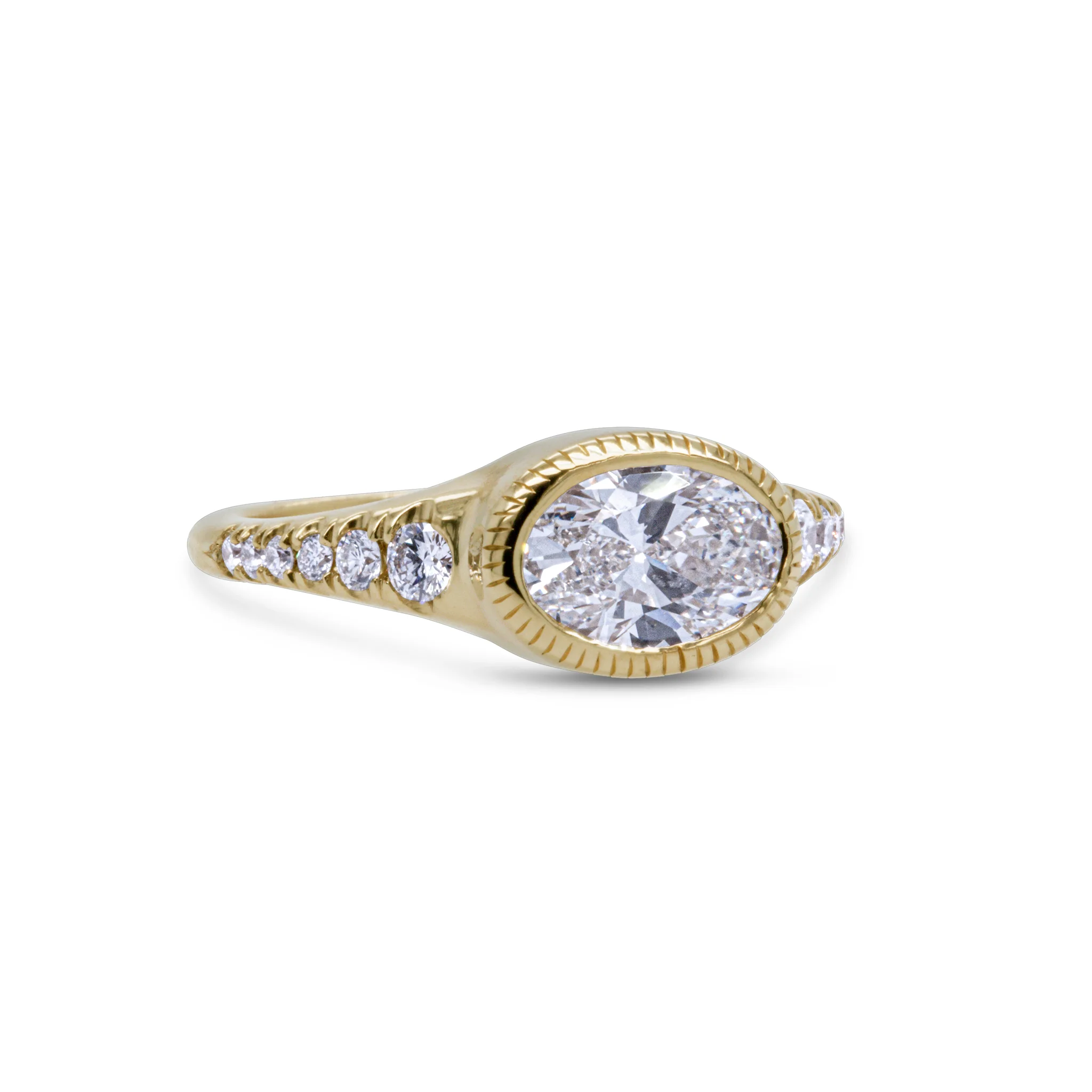 14k Yellow Engagement Ring with 1.06ct Lab-Grown Diamond and Accent Lab-Grown Diamonds - Image 4
