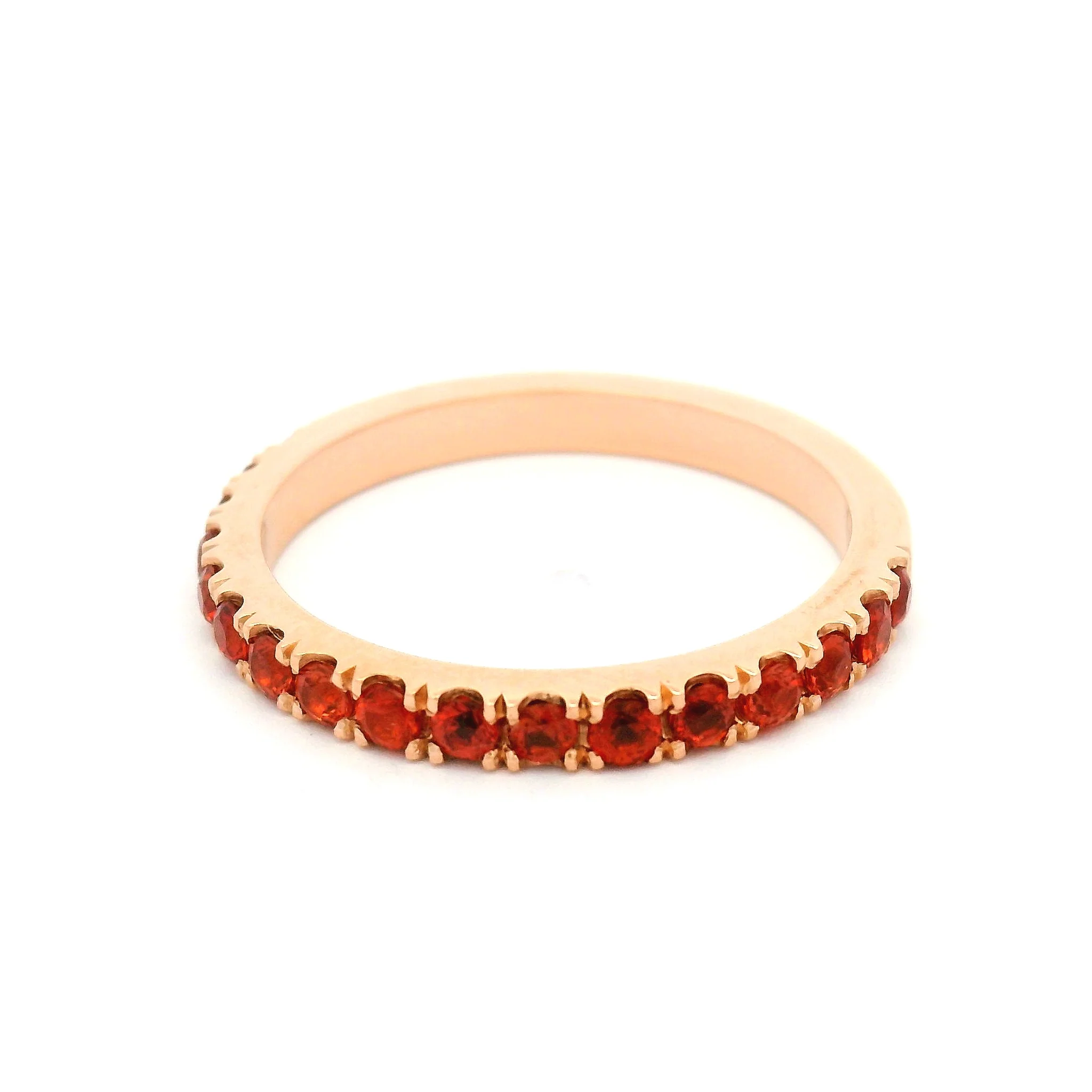 14k Rose Gold Half Eternity with 0.68cts Natural Round Orange Sapphires - Image 2