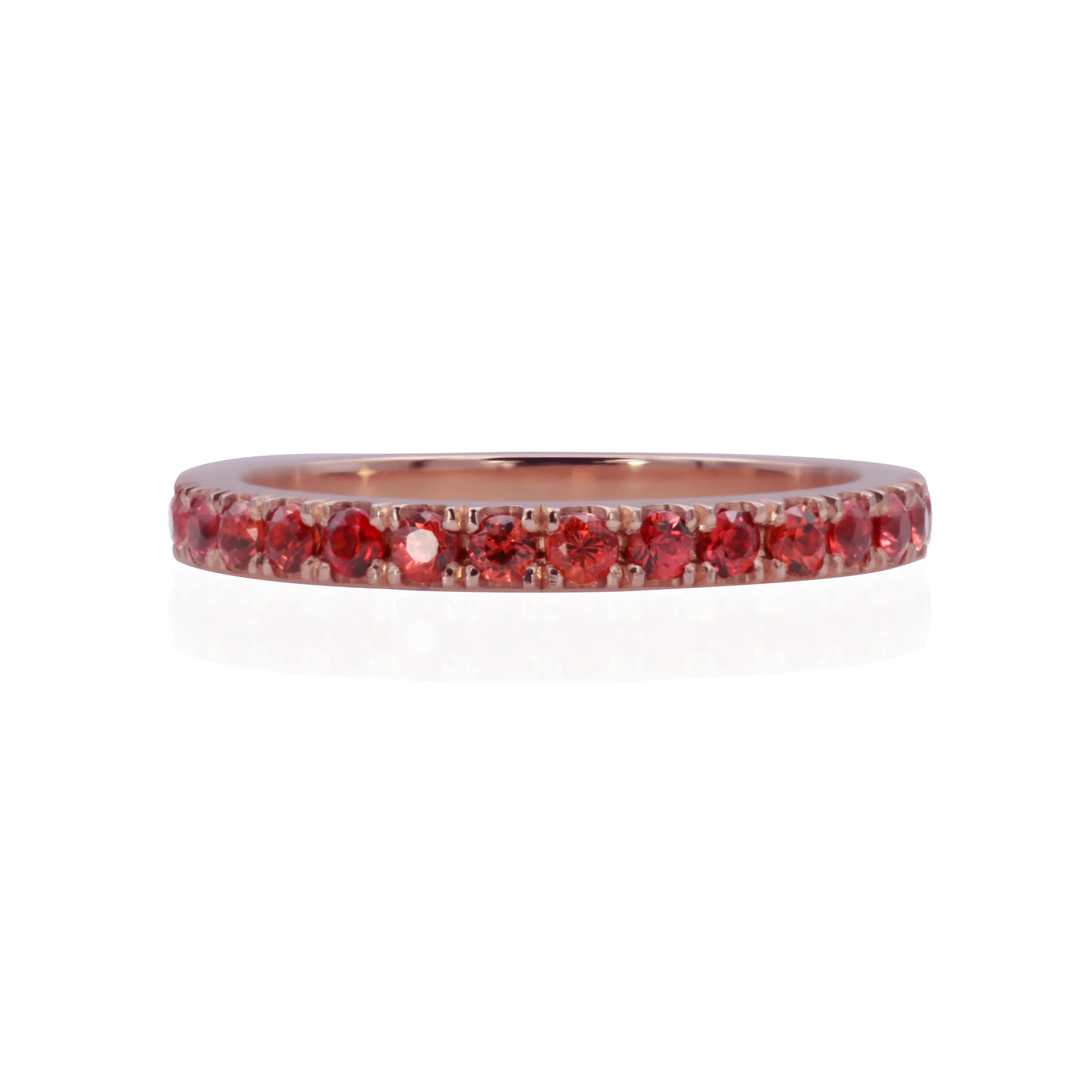 14k Rose Gold Half Eternity with 0.68cts Natural Round Orange Sapphires - Image 3